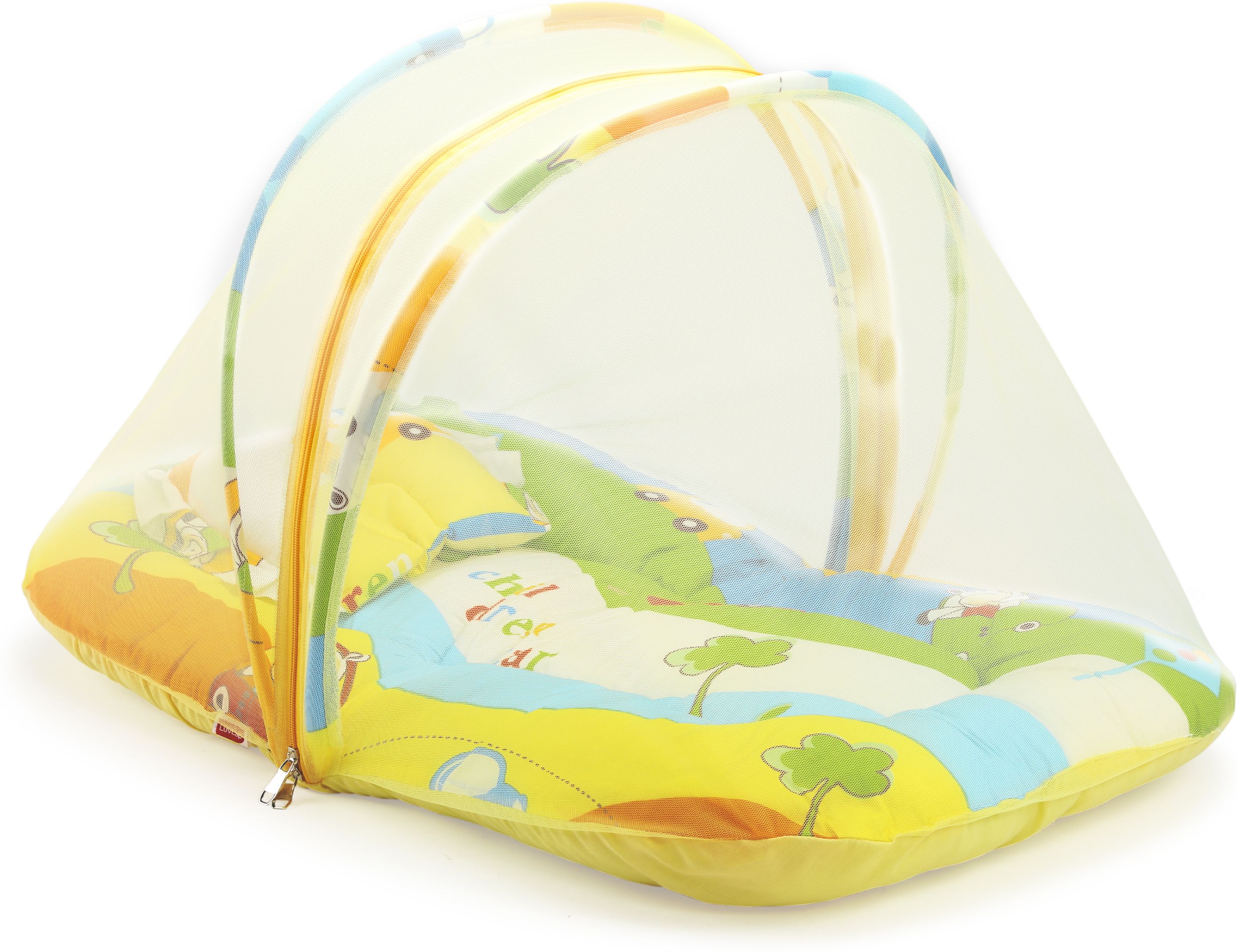 Mosquito Net with Zip Closure & Neck Pillow Cotton Baby Bed Sized Bedding Set