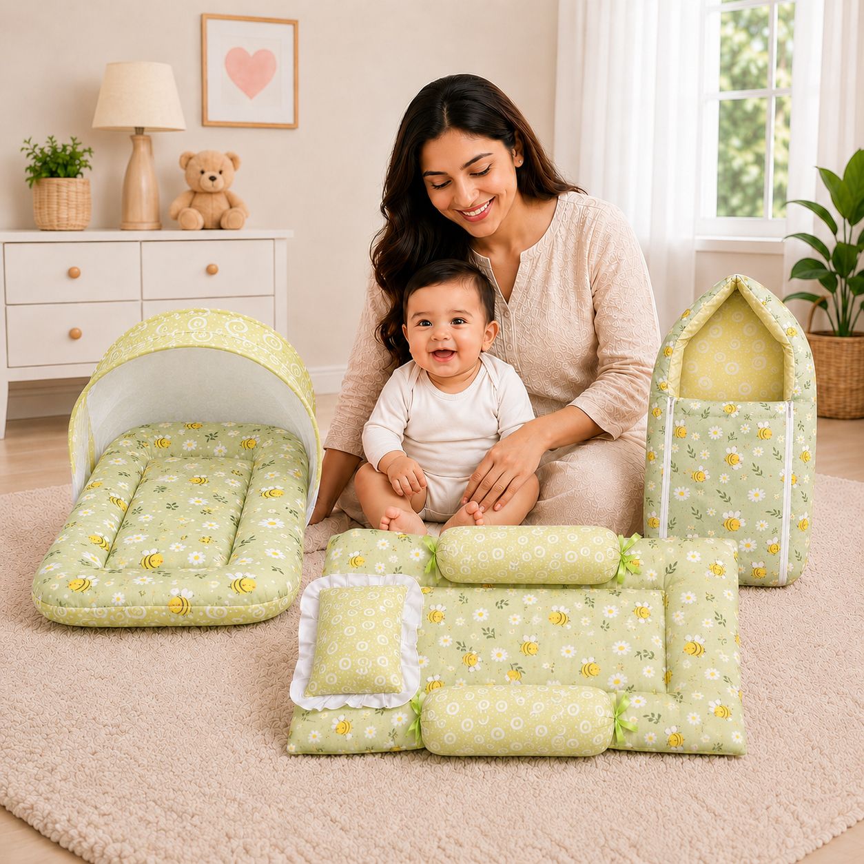 babytoons Cotton Baby Bed Sized Bedding Set-picture-39
