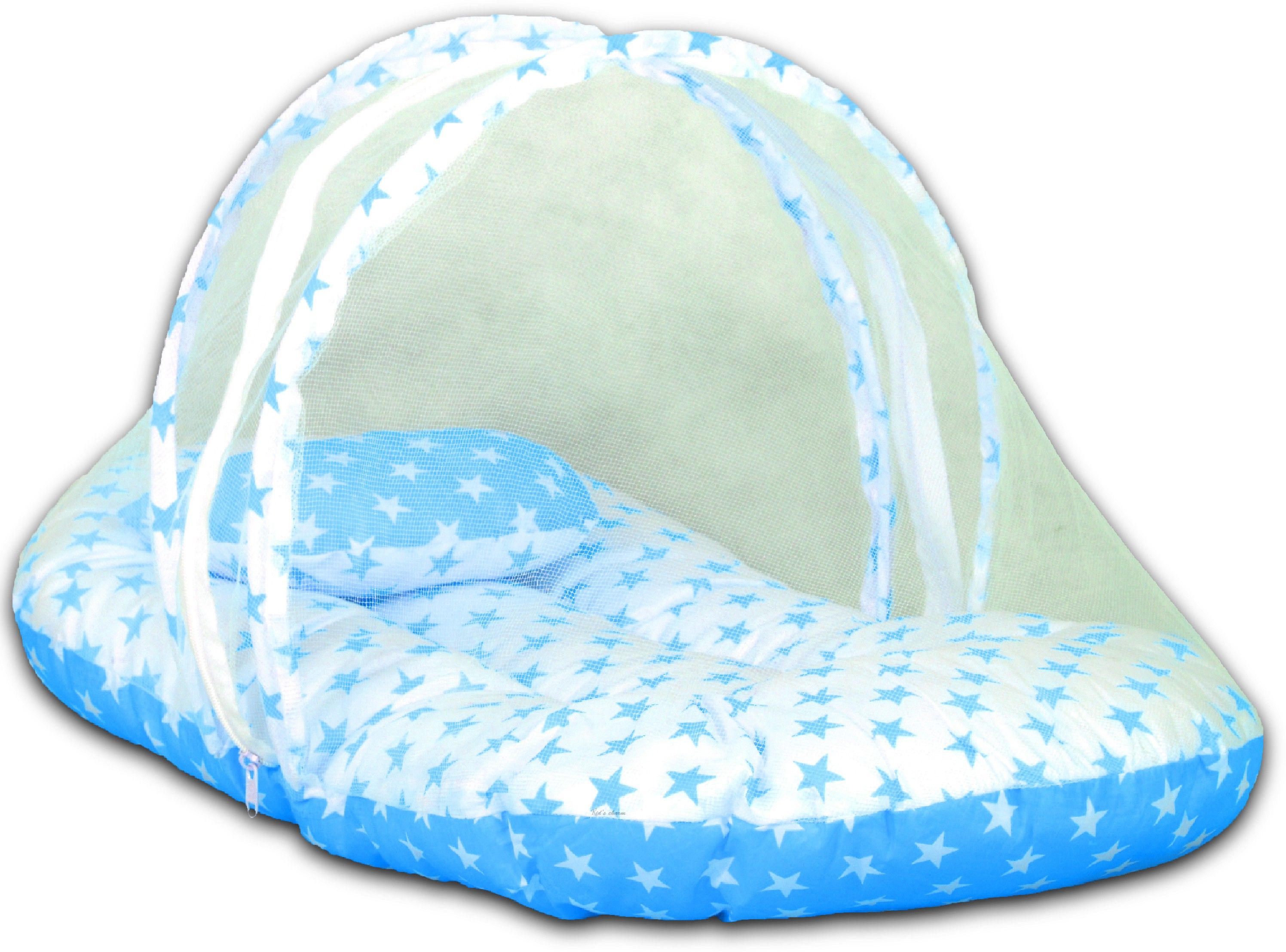 Cotton Kids Washable Mini-Milky Star 2 in 1 Baby's Cotton Bed with Mosquito Met Mosquito Net-image-1