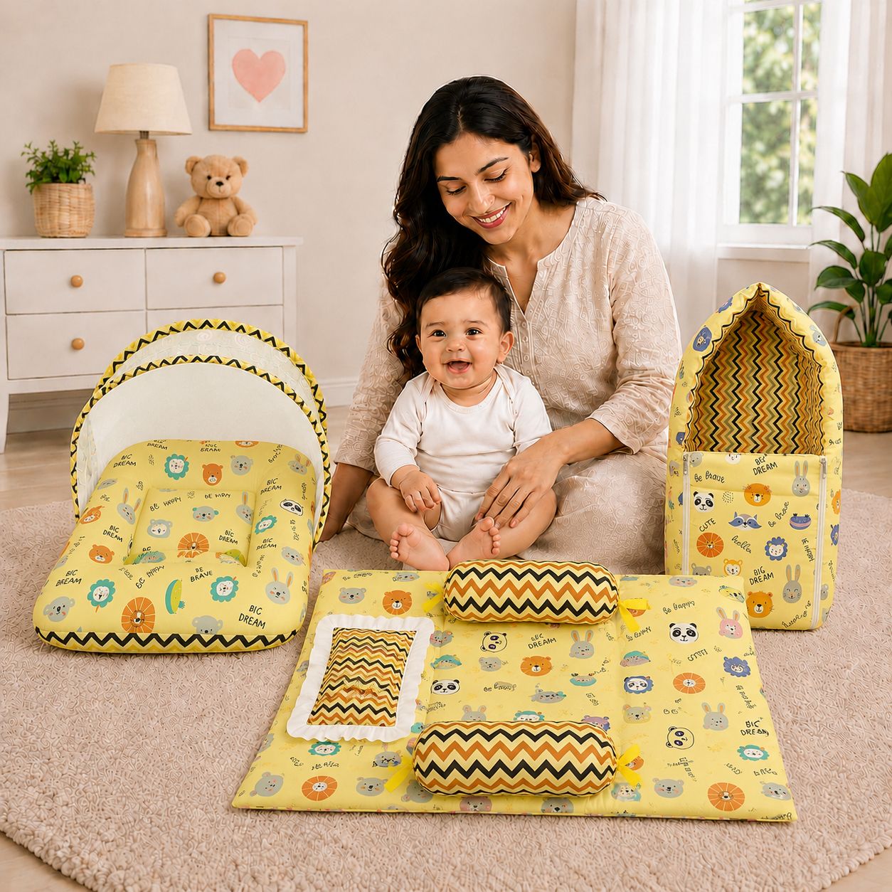 toddylon Cotton Baby Bed Sized Bedding Set-picture-1