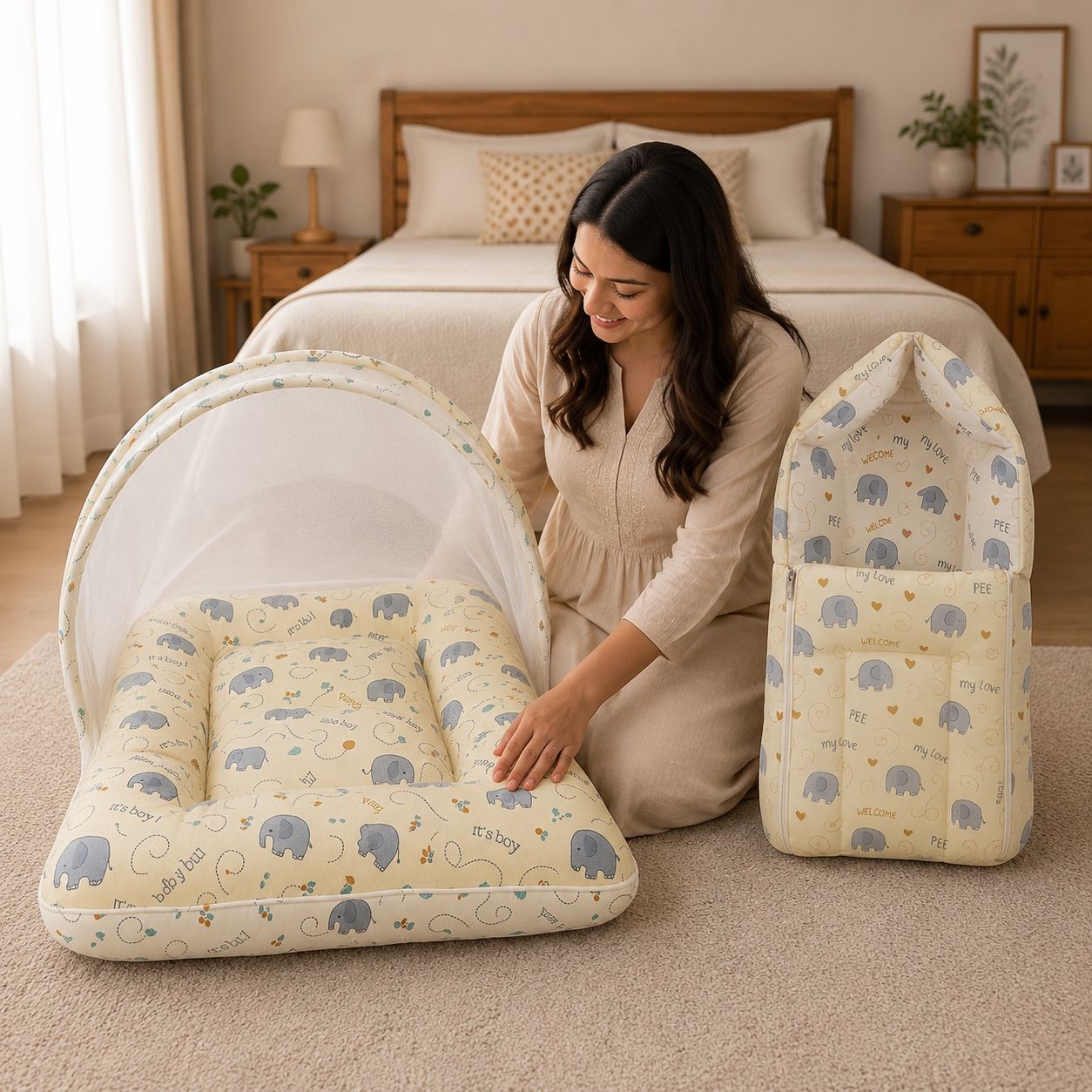 Cotton Baby Bed Sized Bedding Set-image-18
