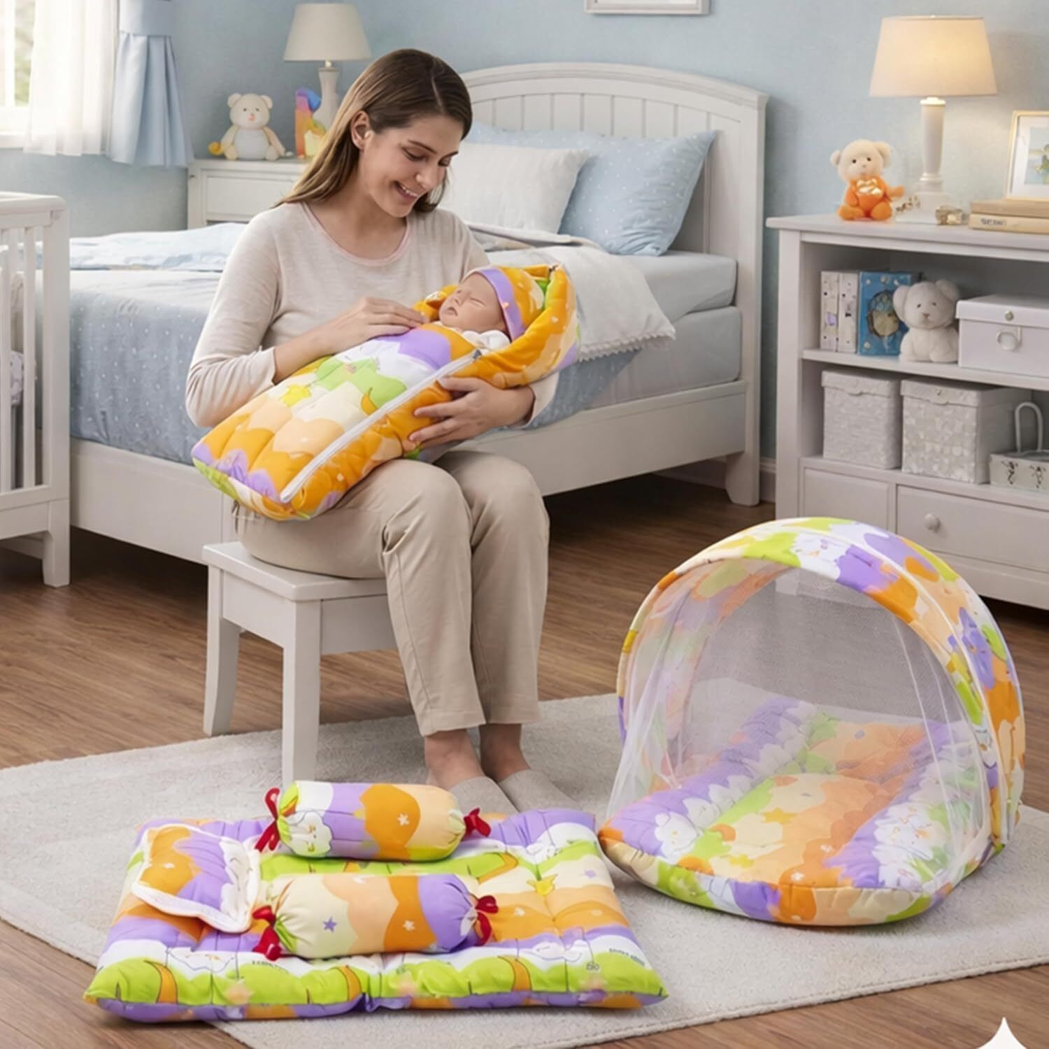 amg enterprise Cotton Baby Bed Sized Bedding Set-picture-21