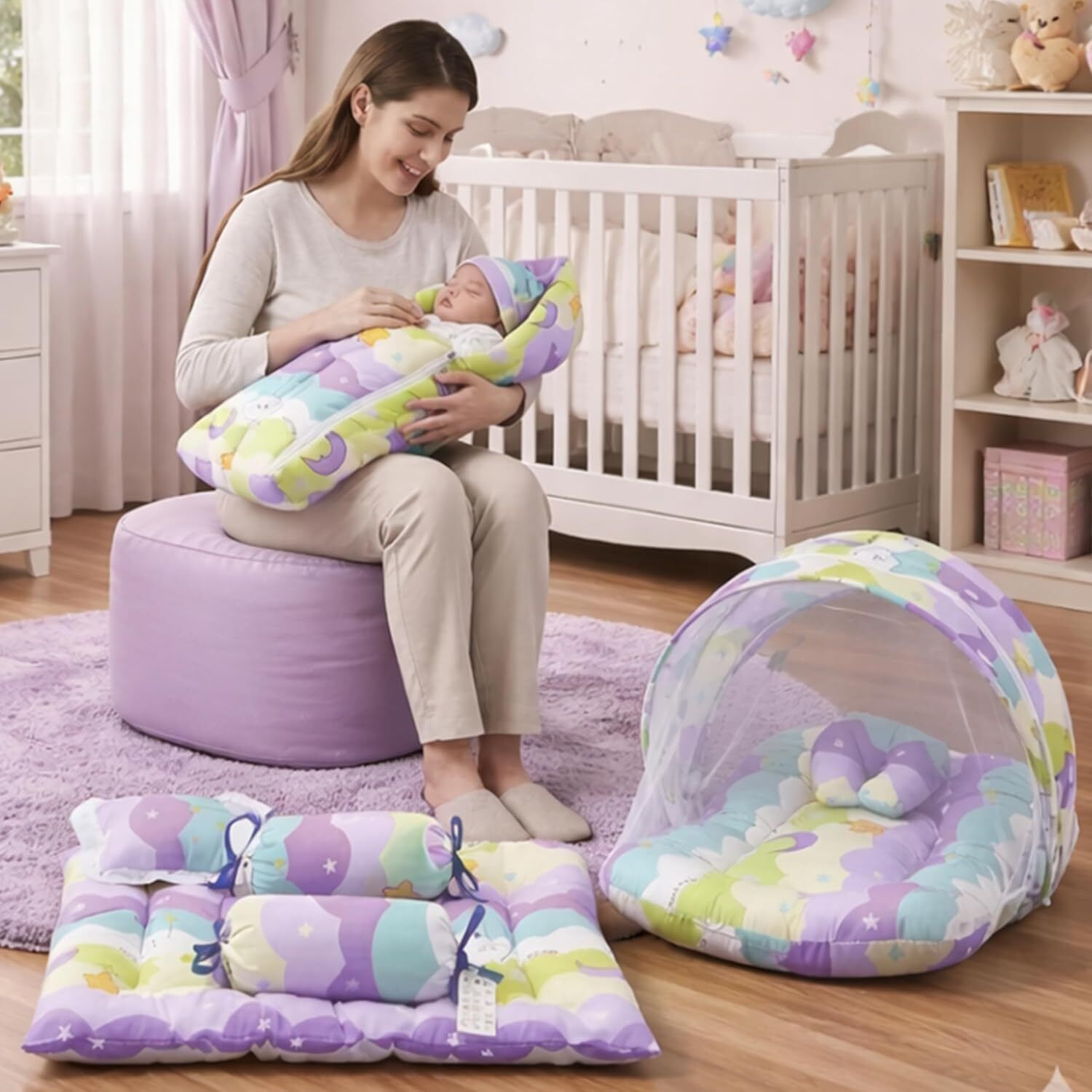 amg enterprise Cotton Baby Bed Sized Bedding Set-picture-25