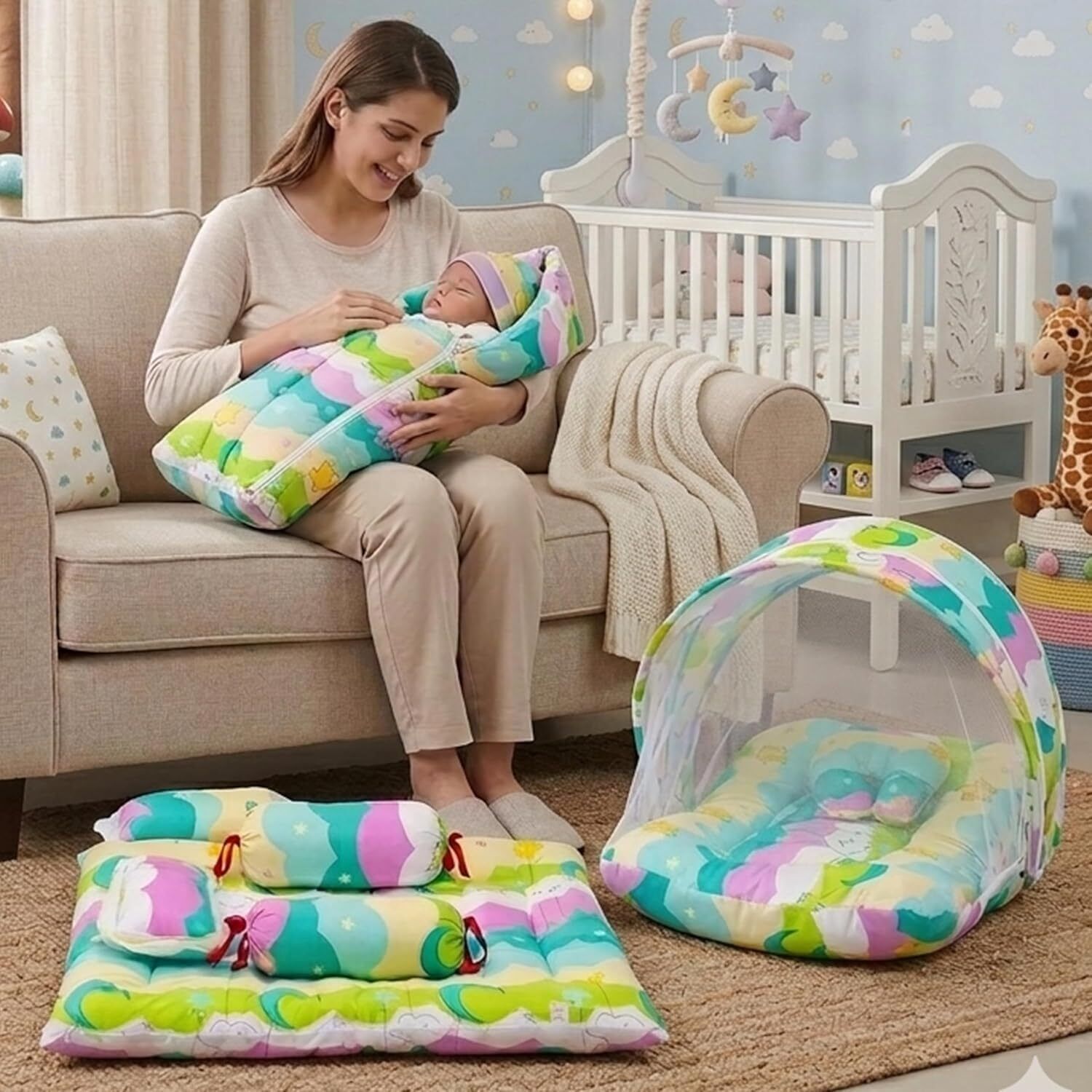 amg enterprise Cotton Baby Bed Sized Bedding Set-picture-30