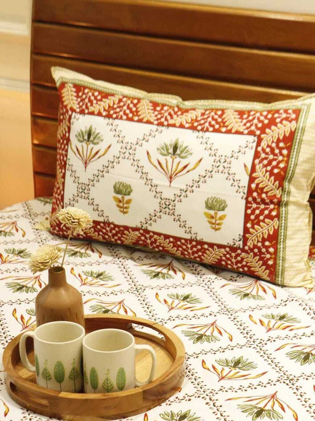 Cotton King Flat 280 TC Floral Bedsheet-image-26