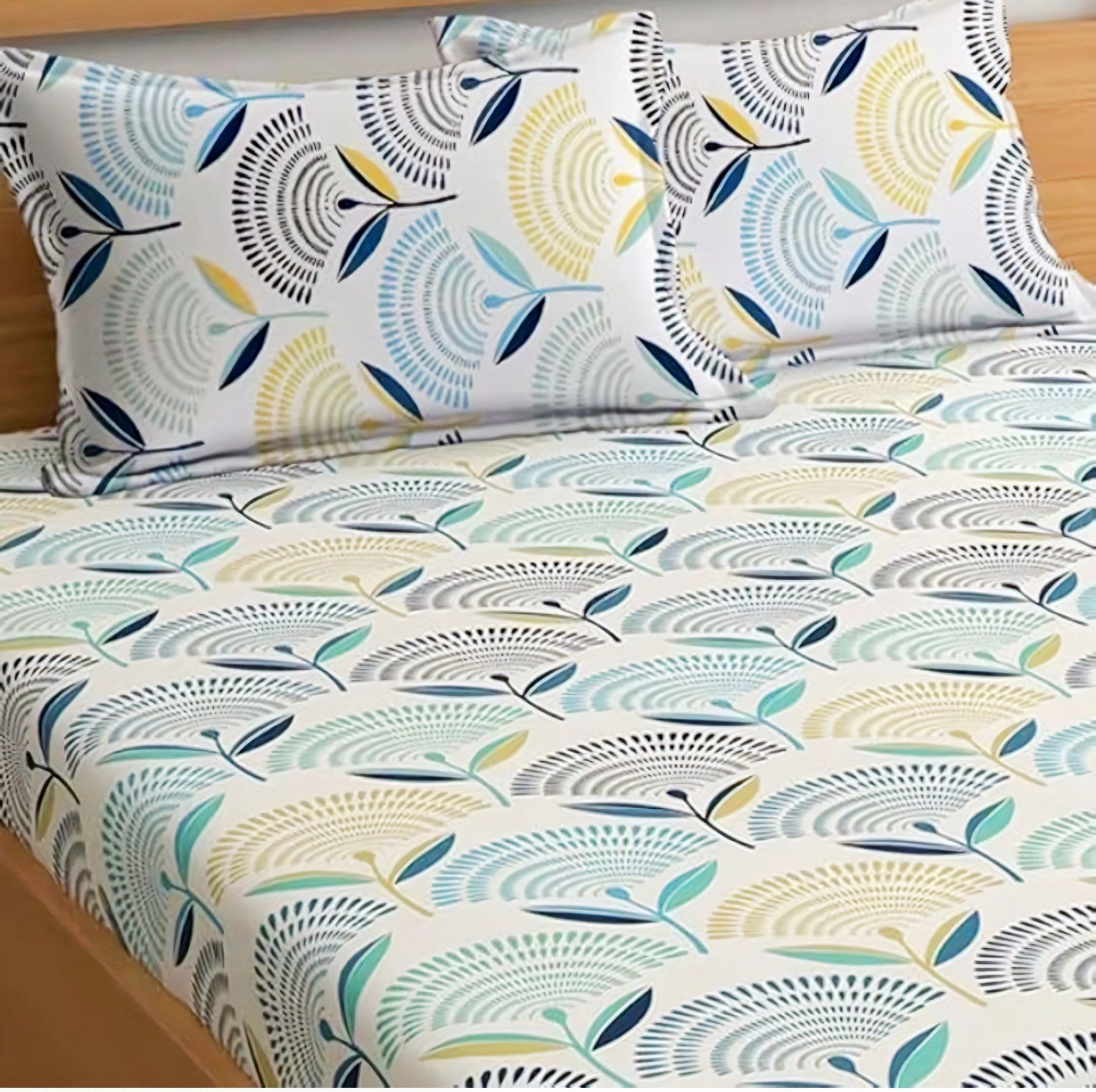 tiwanshi 220 TC Polycotton Double Self Design Fitted (Elastic) Bedsheet-picture-13