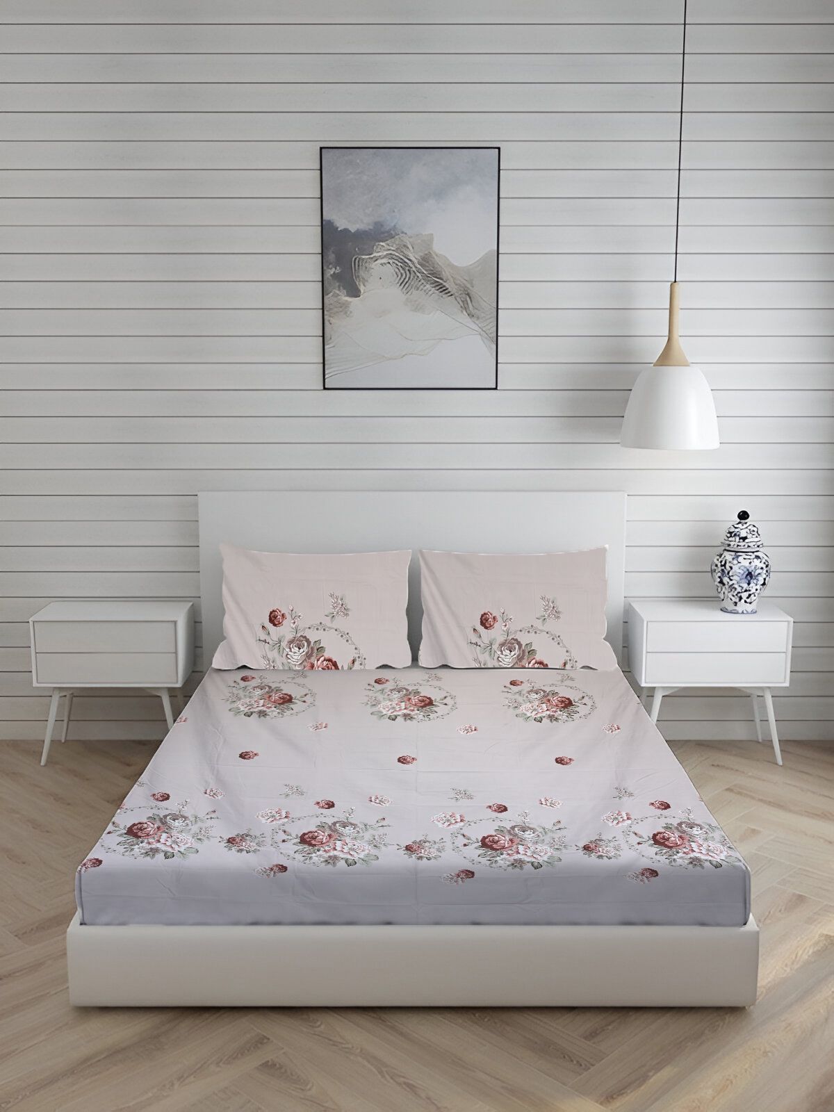 160 TC Cotton King Printed Flat Bedsheet-image-12