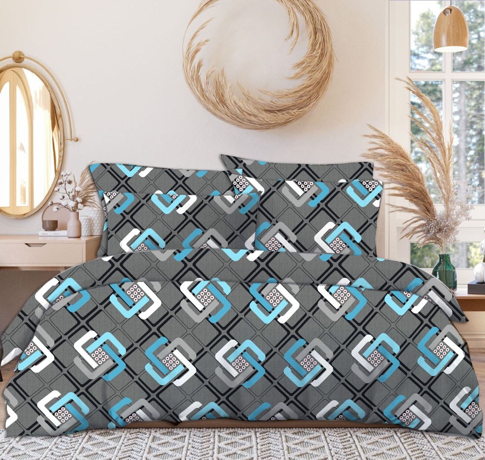 yuma Cotton Blend Double Flat 210 TC Jaipuri Prints 1 Bedsheet-picture-13