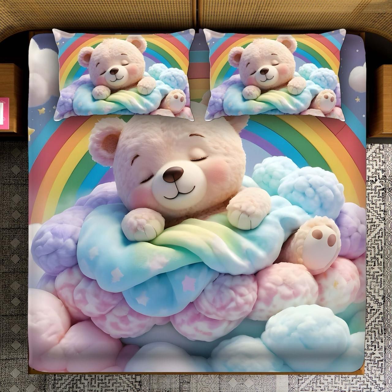 Microfiber Queen Flat 180 TC Printed Bedsheet