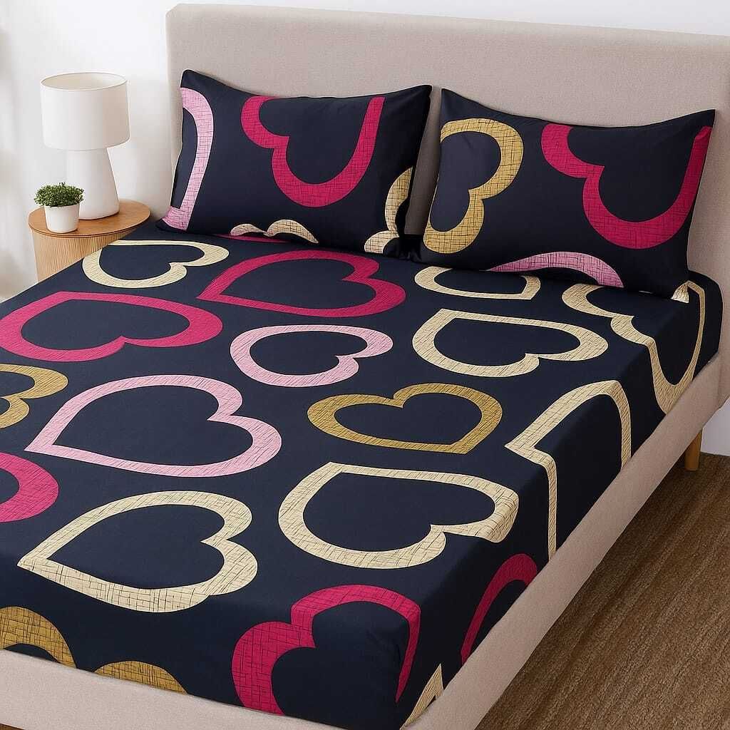 vbc Cotton King Fitted (Elastic) 210 TC 3D Printed Bedsheet-picture-45