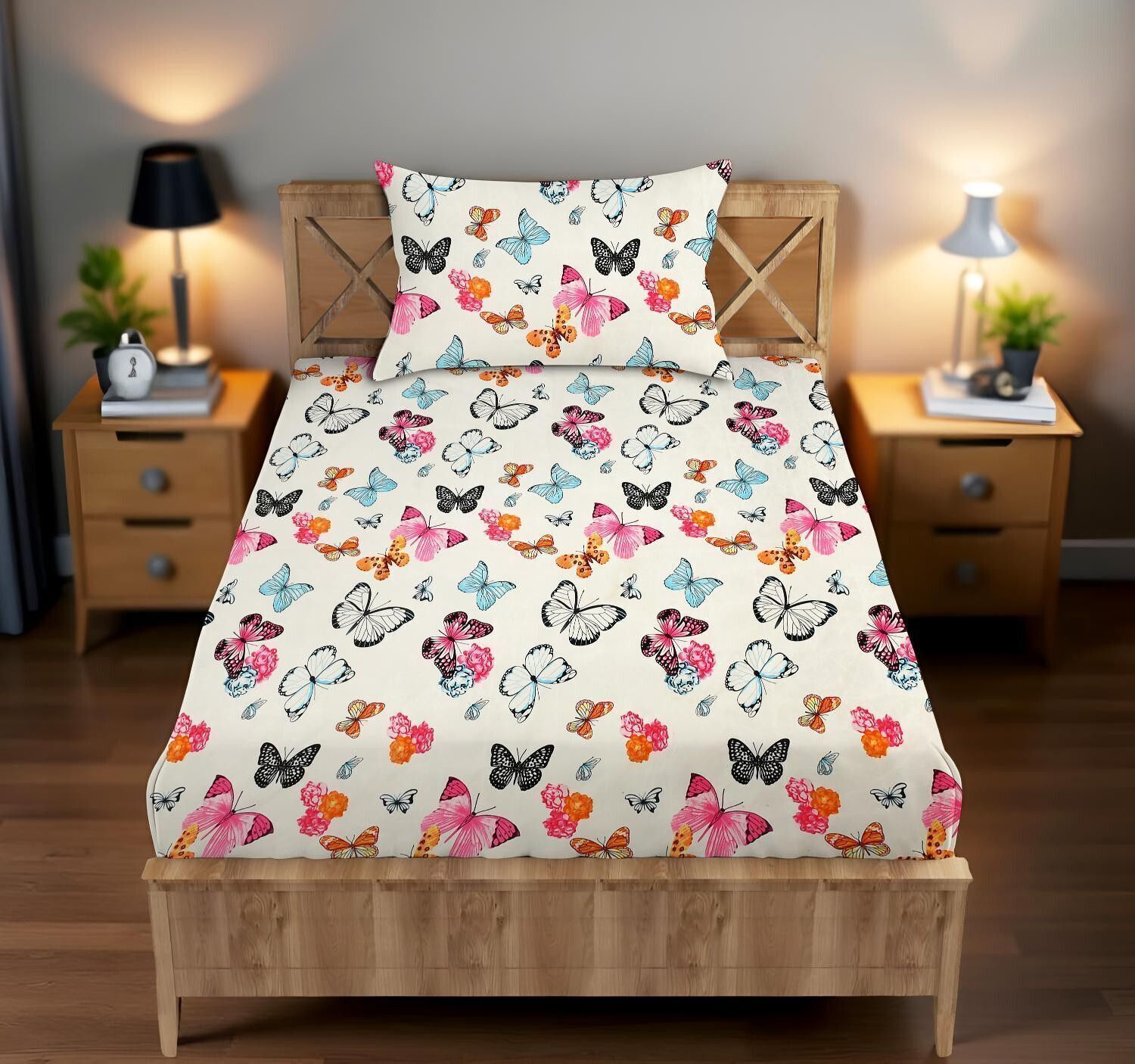 PVC Single Flat 50 TC Solid Bedsheet