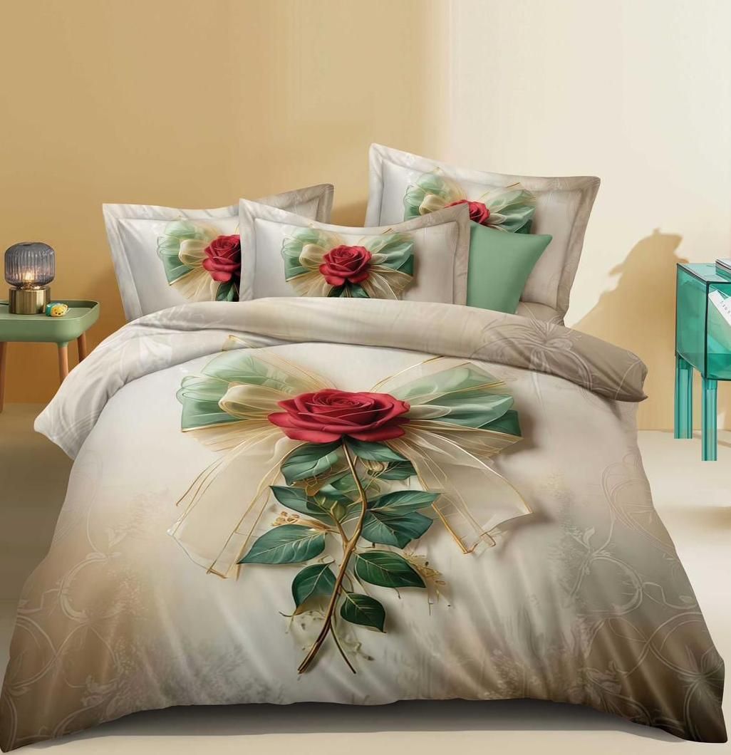 blenzza deco Cotton Blend Super King Flat 250 TC 7D Digital 1 Bedsheet with 2 Pillow Covers-picture-25