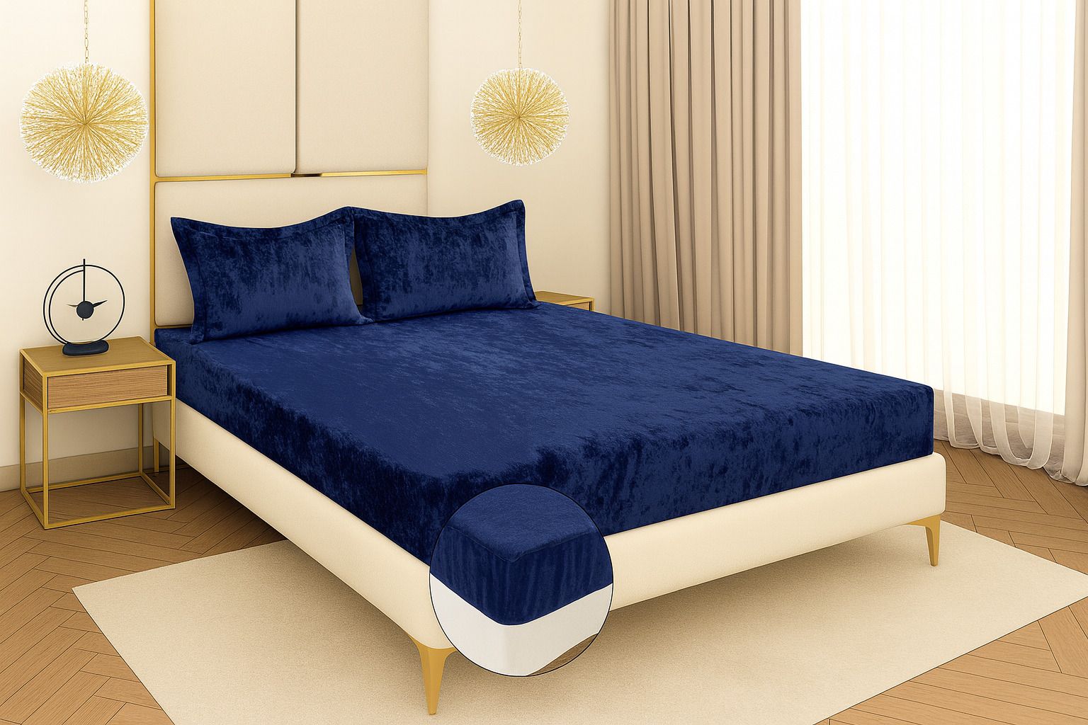 Velvet King Fitted (Elastic) 310 TC Solid Bedsheet