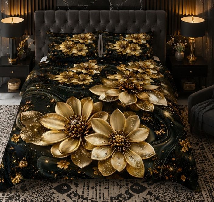 Polyester Double Flat 400 TC 3D Printed 1 AC Bedsheet with 2 Pillow Covers-image-45