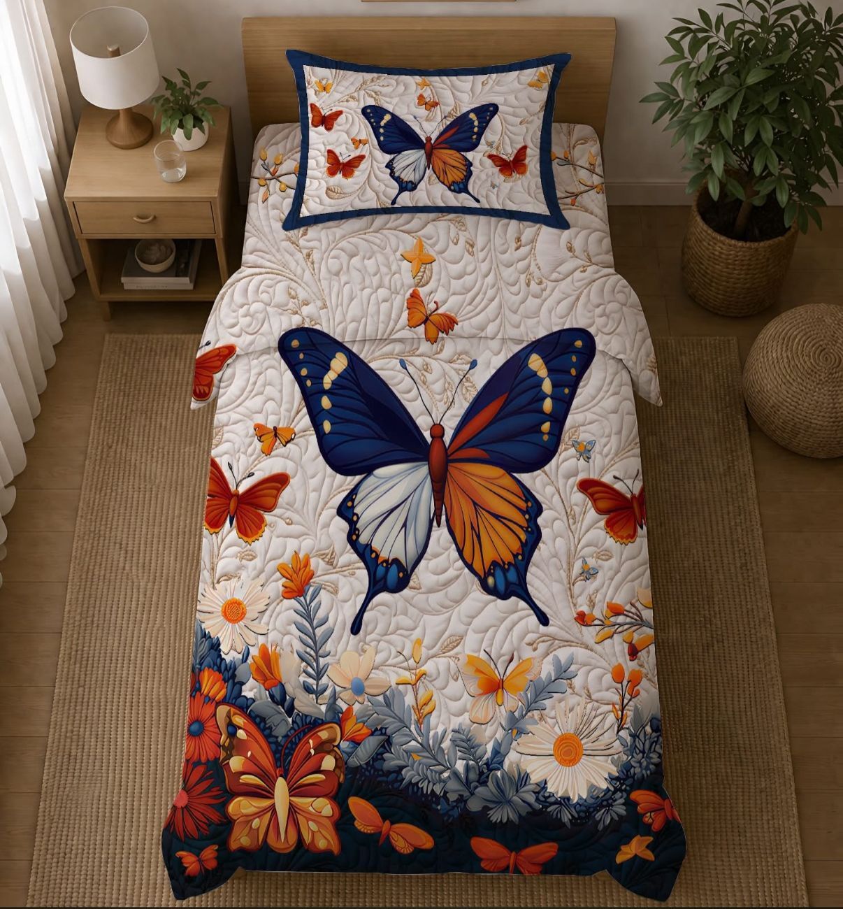 blenzza deco Cotton Blend Single Flat 180 TC Printed 1 Bedsheet-picture-18