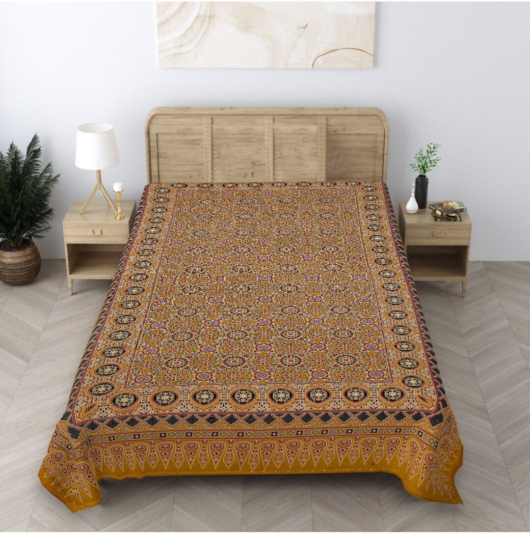 indhome life 210 TC Cotton Single Geometric Flat Bedsheet-picture-27