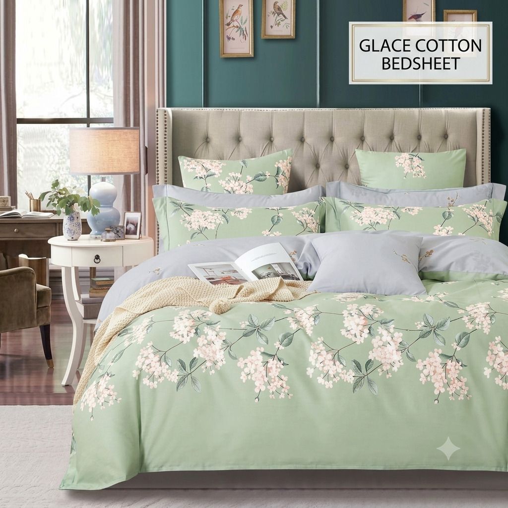Cotton Double Flat 220 TC Printed 1 Bedsheet-image-5