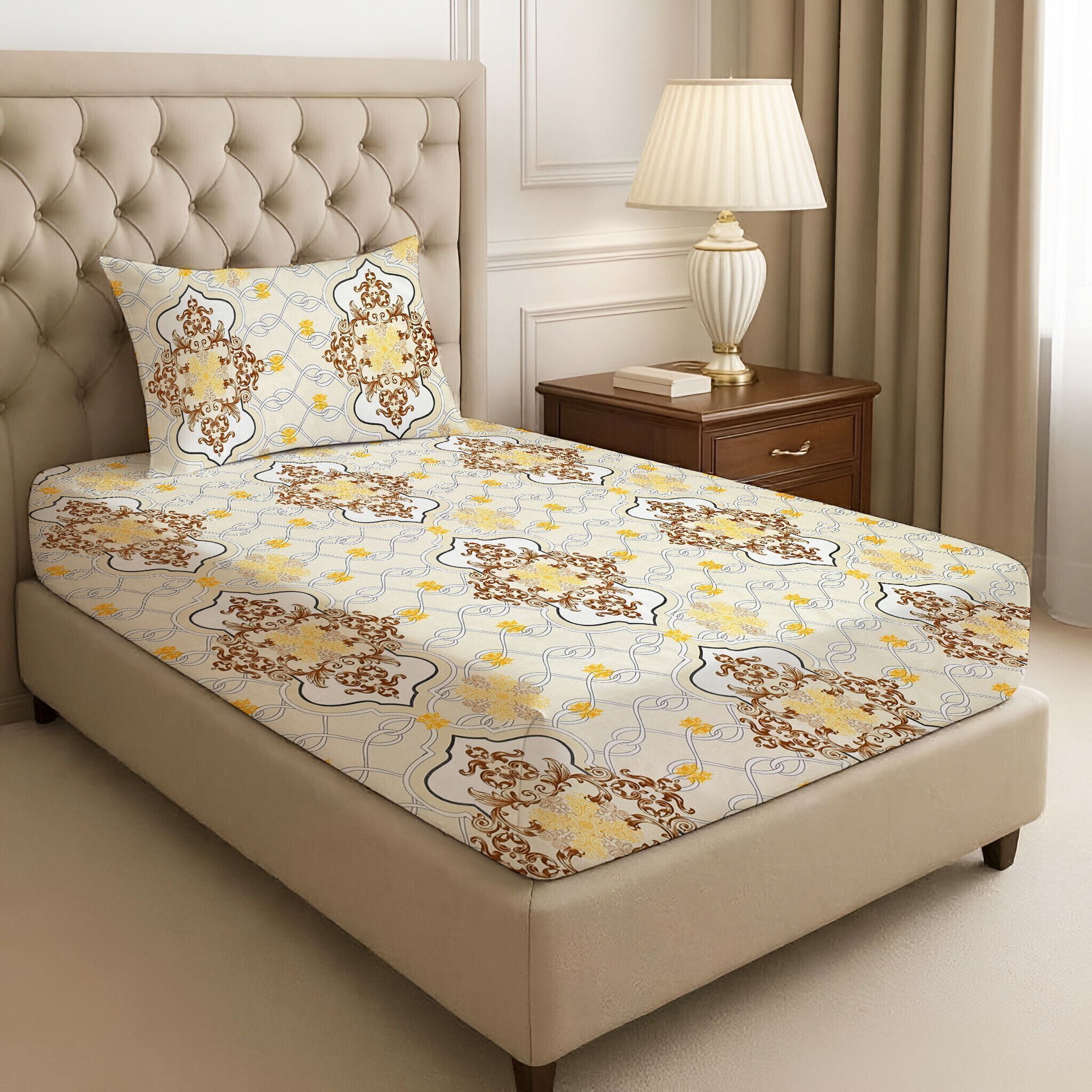Polyester Single Flat 144 TC Glow in the Dark Bedsheet-image-34