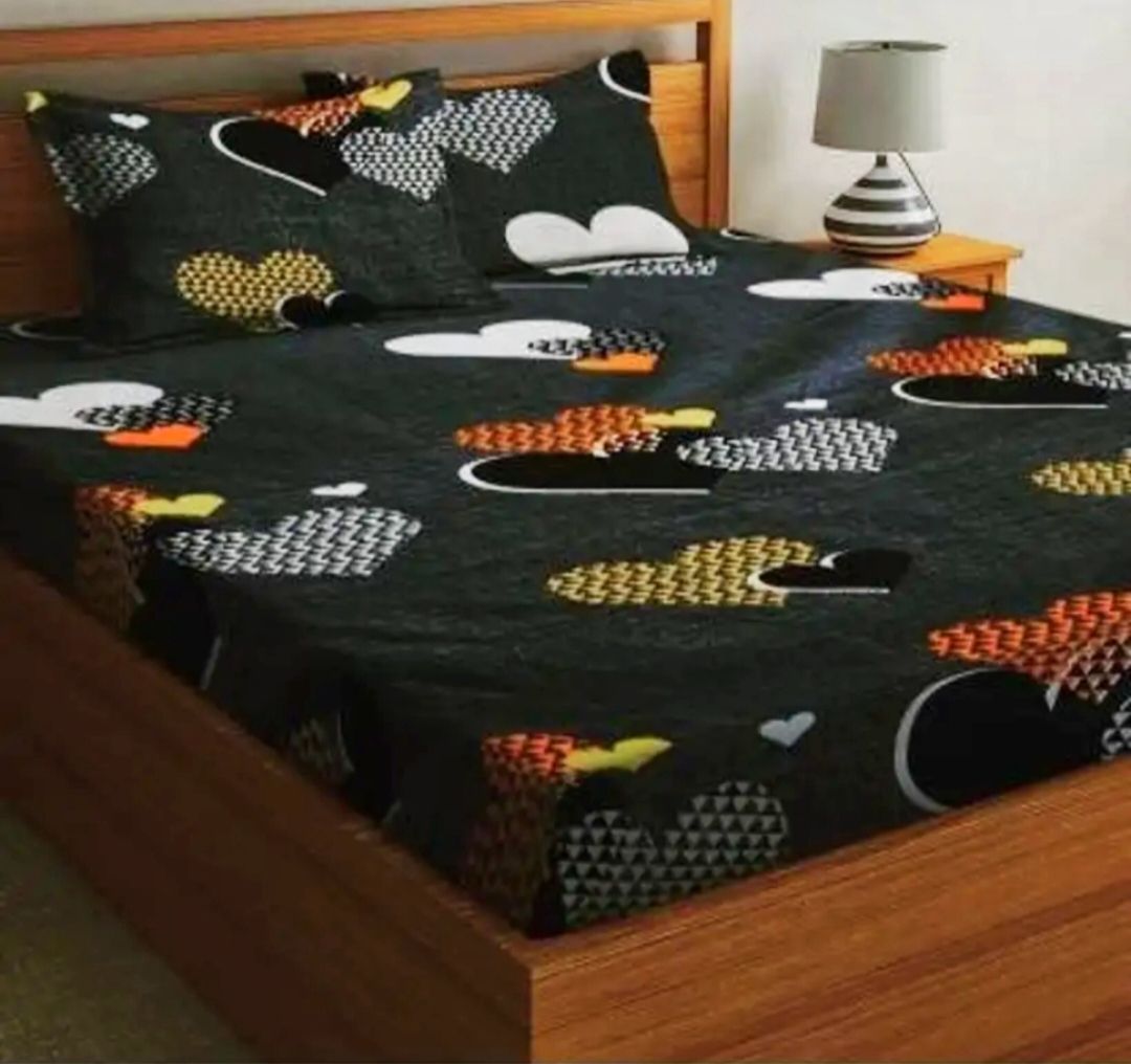 220 TC Polycotton Double Printed Fitted (Elastic) Bedsheet-image-20
