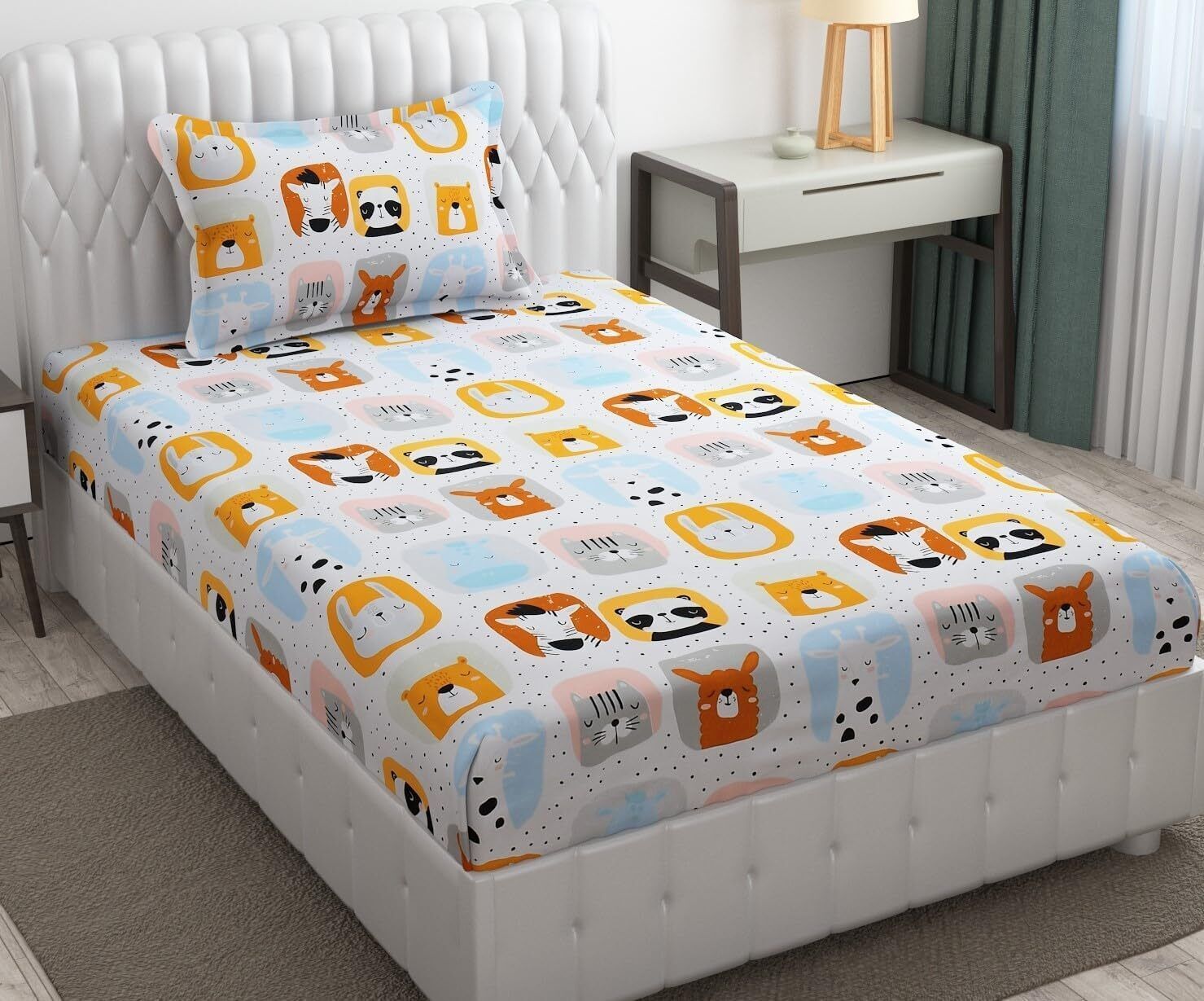 blenzza deco 180 TC Cotton Single Printed Flat Bedsheet-picture-19