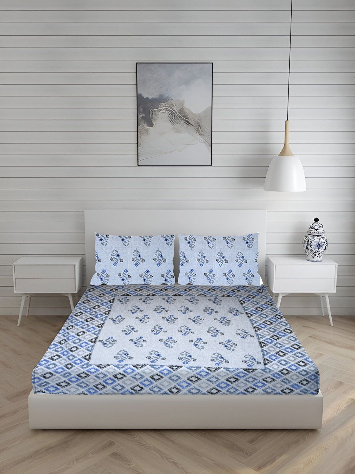 sj designer 180 TC Cotton King Printed Flat Bedsheet-picture-12
