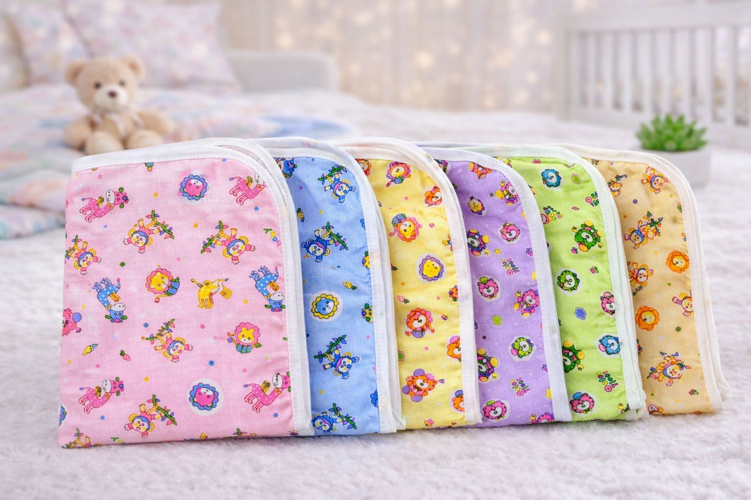 Polycotton Crib Flat 0 TC Cartoon 6 Summer Bedsheets-image-42