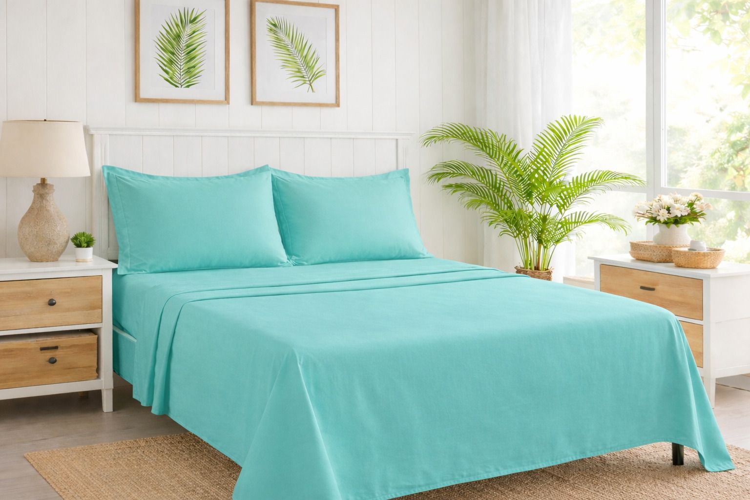 Cotton King Flat 300 TC Solid 1 Bedsheet with 2 Pillow Covers-image-21