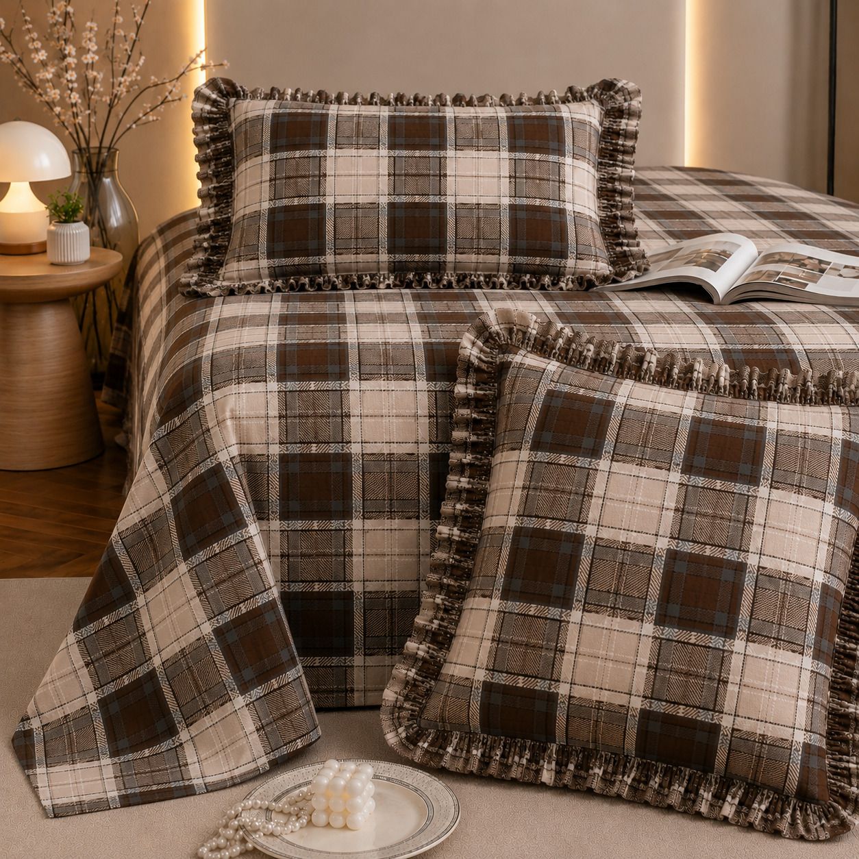Cotton King, Double Fitted (Elastic) 320 TC Floral 1 Summer Bedsheet with 2 Pillow Covers-image-39
