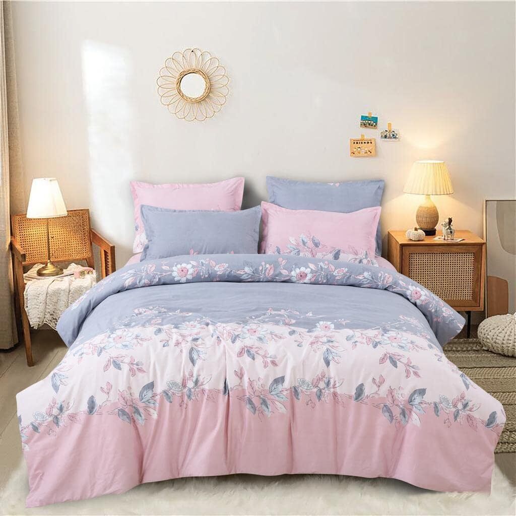 zenkart Cotton Double Fitted (Elastic) 200 TC 7D Digital 1 Summer Bedsheet with 2 Pillow Covers-picture-18