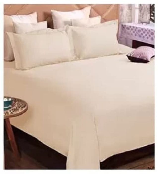 300 TC Cotton Queen Solid Flat Bedsheet