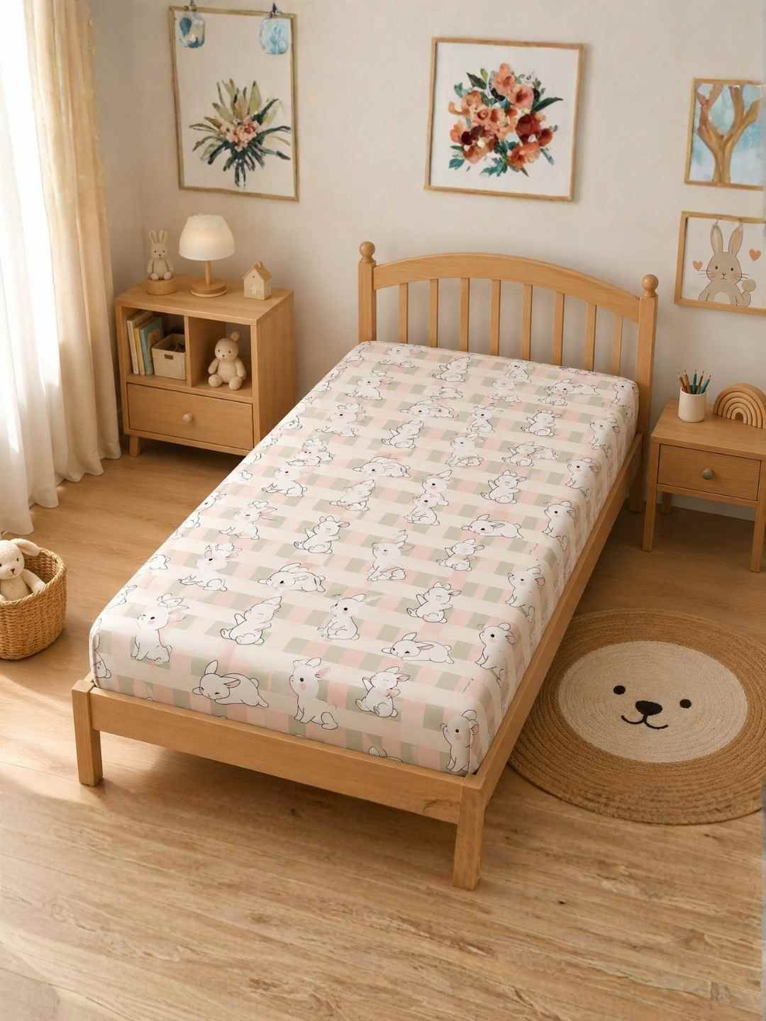Cotton Single Flat 180 TC Printed 1 Bedsheet-image-37