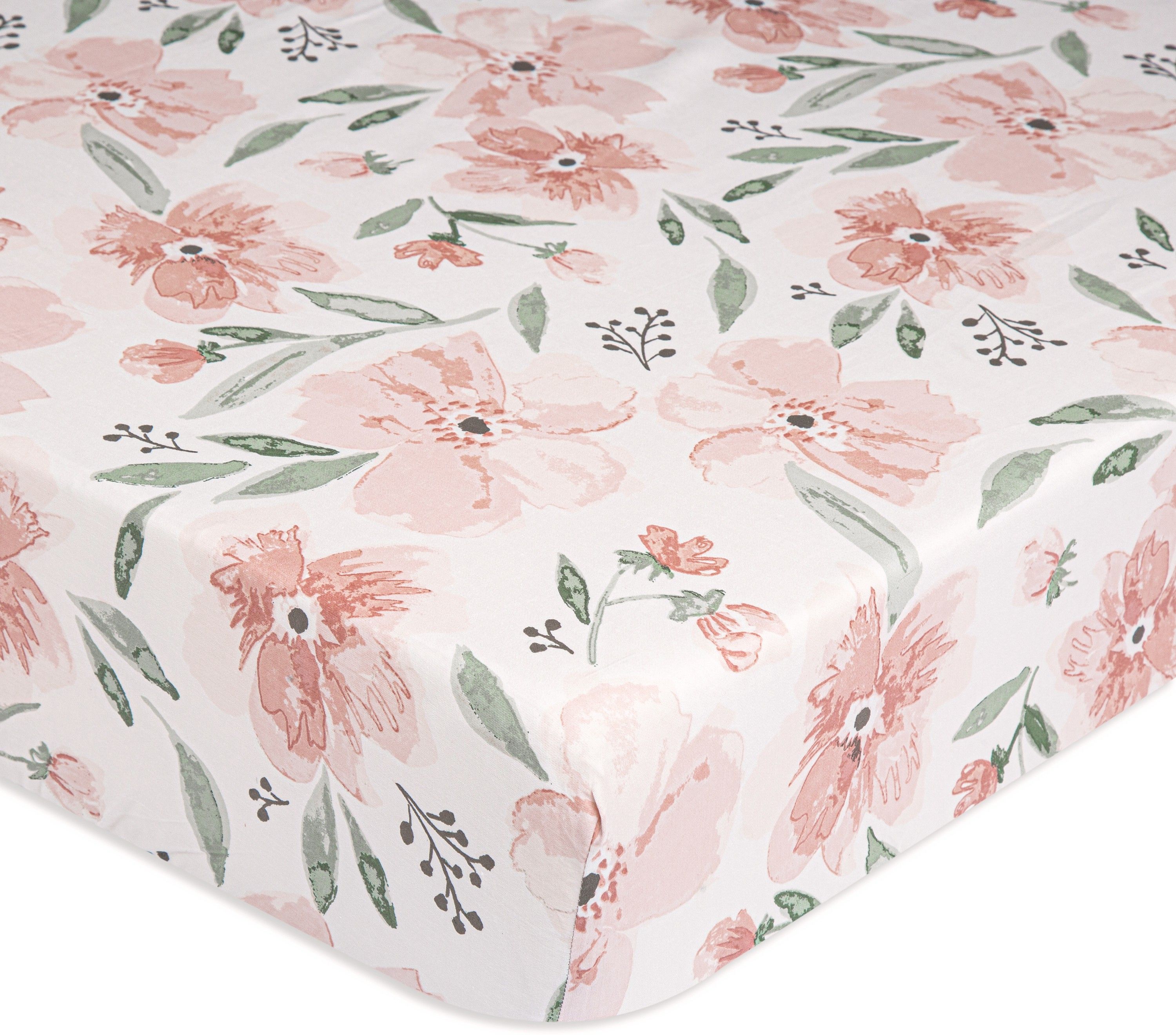 crane baby 220 TC Cotton Crib Floral Fitted (Elastic) Bedsheet-picture-43