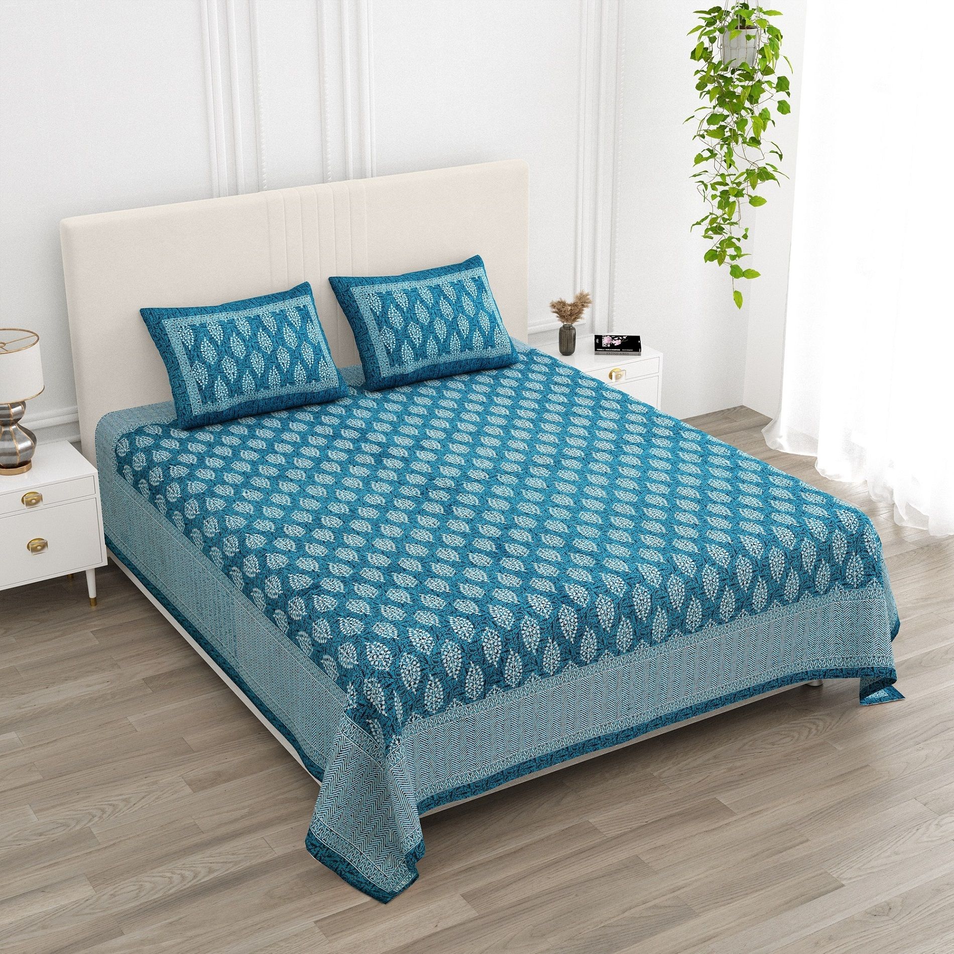 bharatlinen PVC King Flat 144 TC Glow in the Dark Bedsheet-picture-9