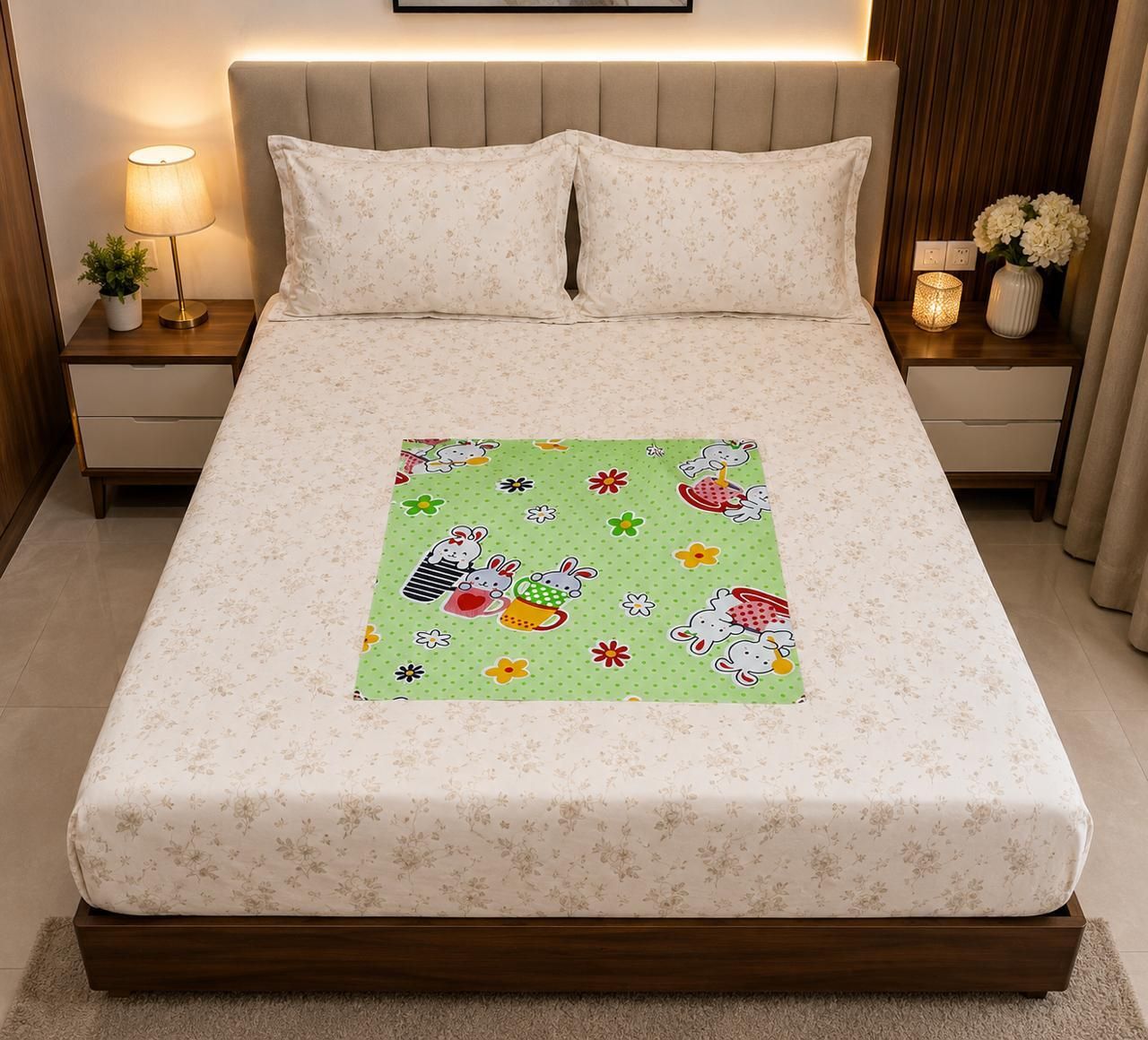 PVC Single Flat 250 TC Cartoon 1 Bedsheet-image-8