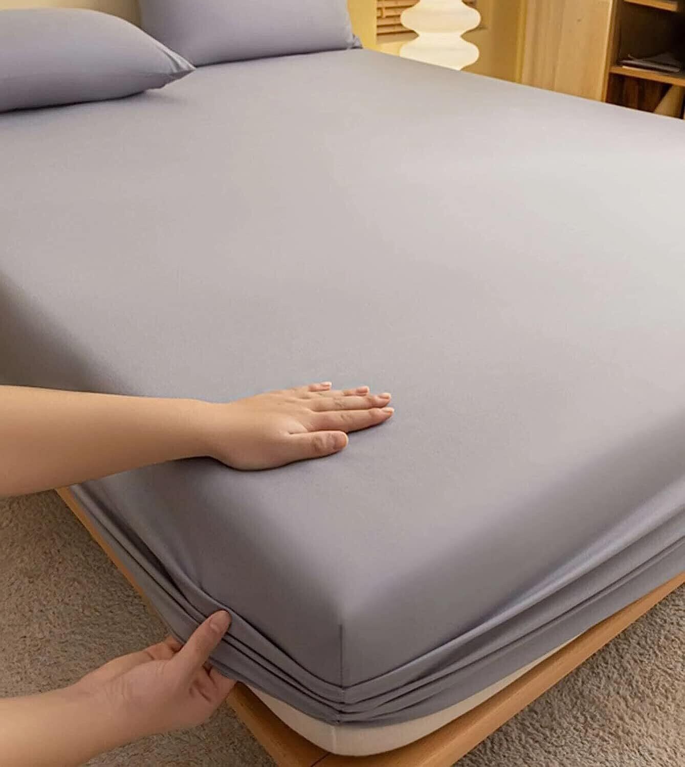 AZENTERPRISES King Size Fitted Terry Cotton Waterproof Mattress Cover-image-28