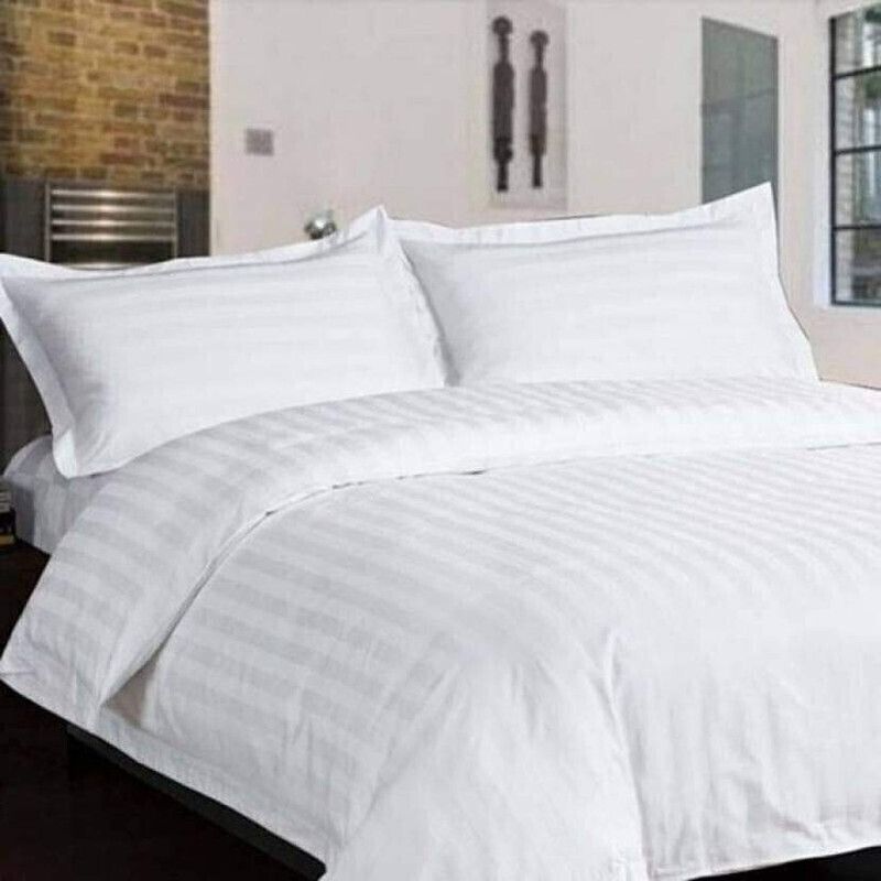 cool dealzz Cotton Double Flat 300 TC Striped 1 Bedsheet with 2 Pillow Covers-picture-10