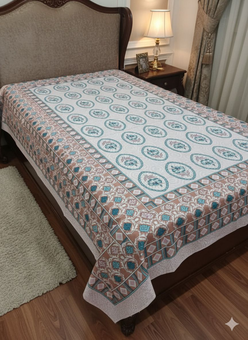 Cotton Single Flat 180 TC Floral Bedsheet-image-14