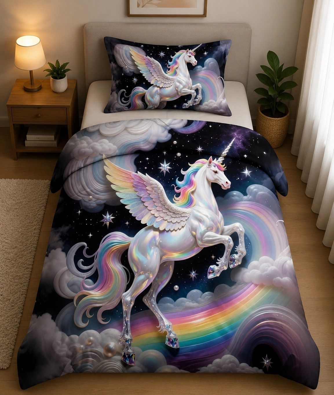 Cotton Single Flat 180 TC 7D Digital 1 Bedsheet-image-34