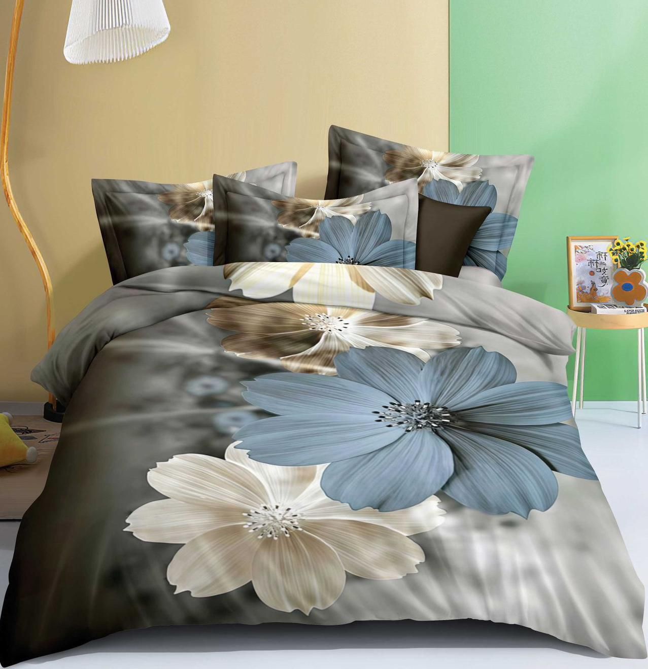 blenzza deco Cotton Blend Super King Flat 250 TC 7D Digital 1 Bedsheet with 2 Pillow Covers-picture-28