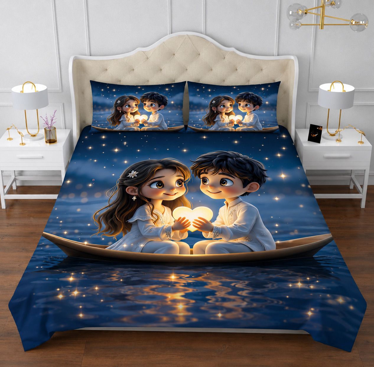 Cotton Double Flat 350 TC Printed 1 Summer Bedsheet with 2 Pillow Covers-image-31
