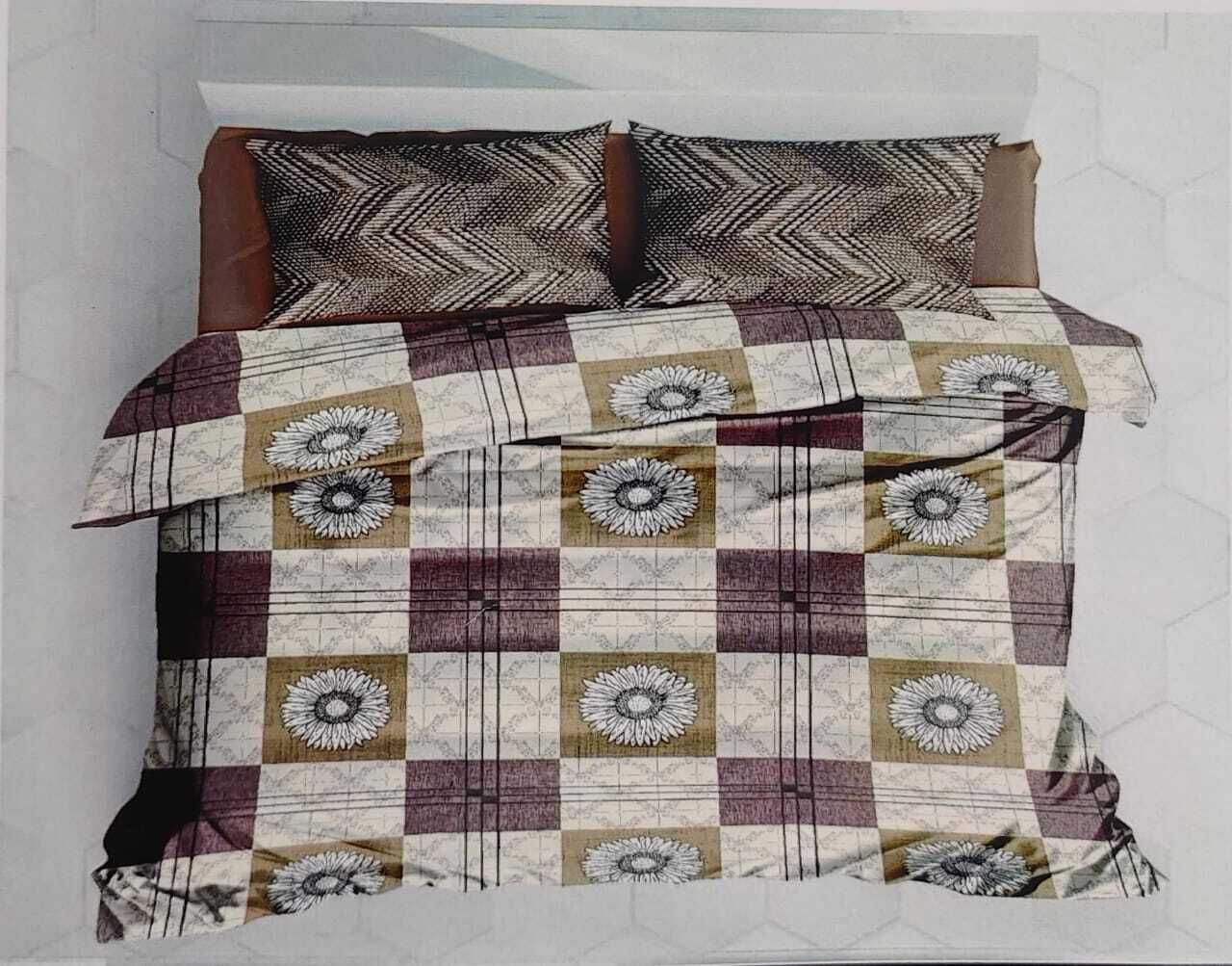 cpf 1 TC Cotton, Polycotton Double 3D Printed Flat Bedsheet-picture-14