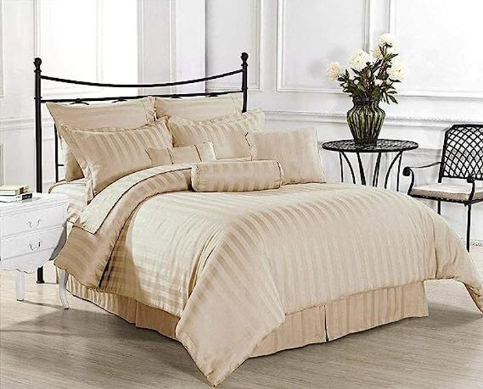 harbell home 300 TC Cotton Queen Striped Flat Bedsheet-picture-25