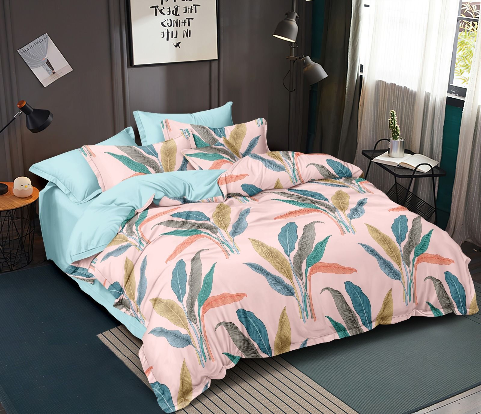 morado 210 TC Polycotton Double Floral Flat Bedsheet-picture-17