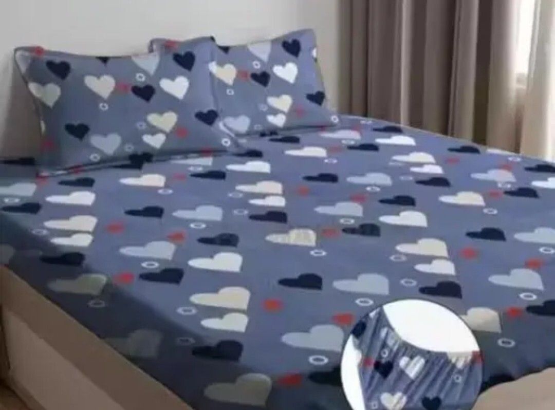 jasvi cat Cotton Blend Double, King, Queen Fitted (Elastic) 300 TC Floral 1 Summer Bedsheet with 2 Pillow Covers-picture-37