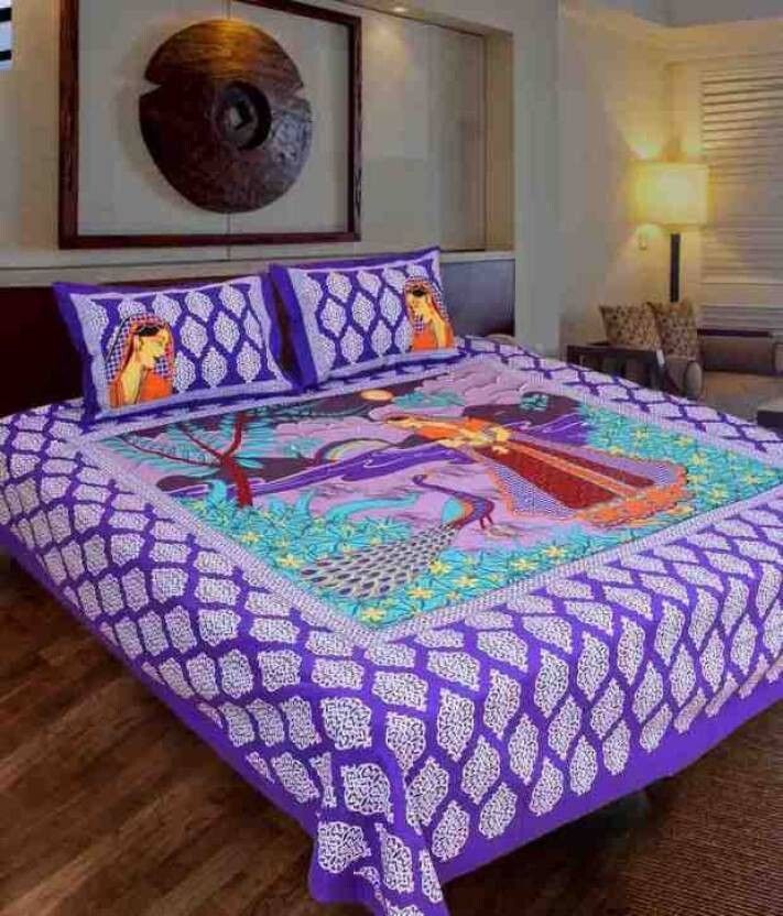 mn decor 120 TC Cotton Double Printed Flat Bedsheet-picture-11