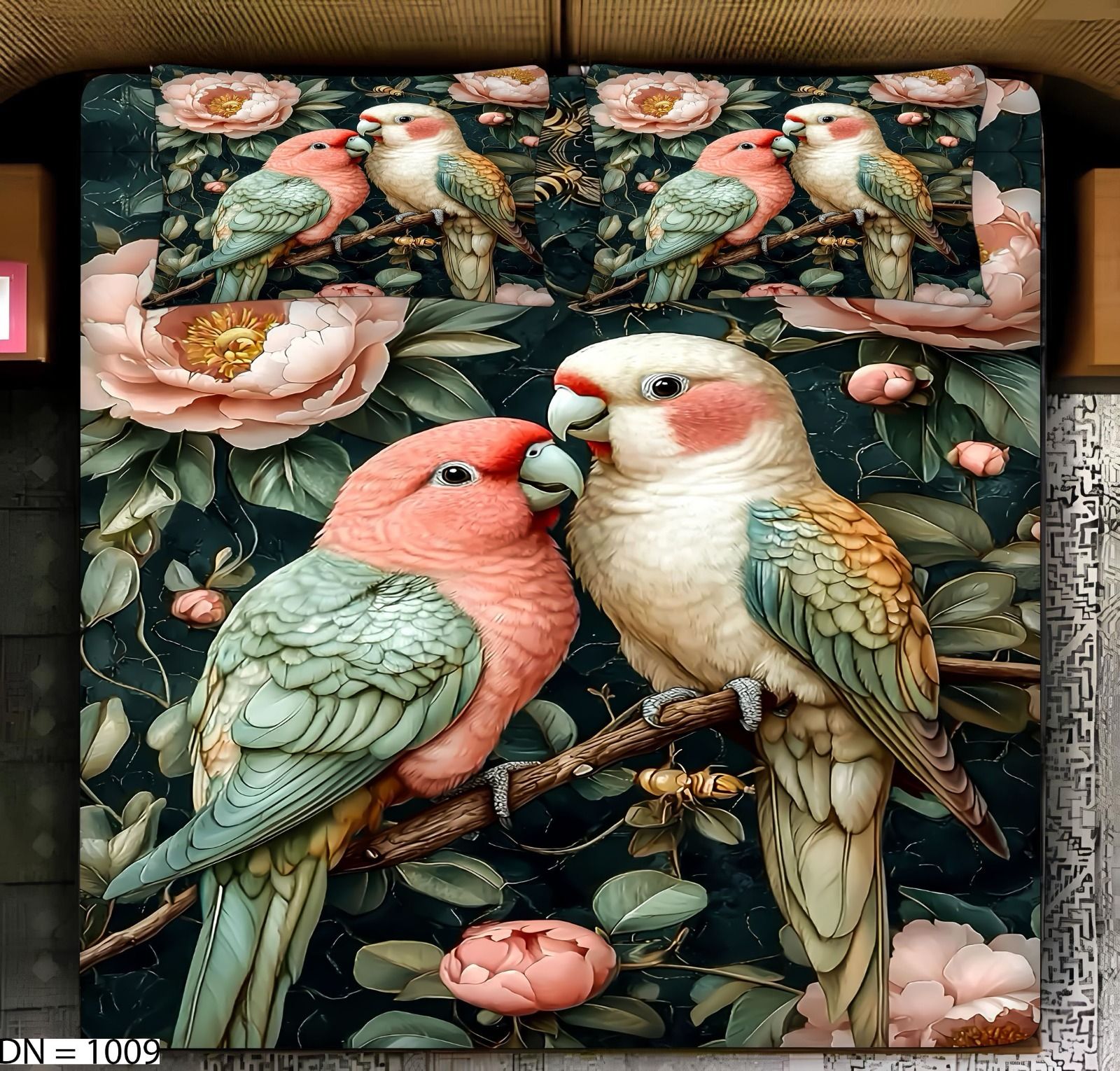 Polyester Double Flat 400 TC 3D Printed 1 AC Bedsheet with 2 Pillow Covers-image-49