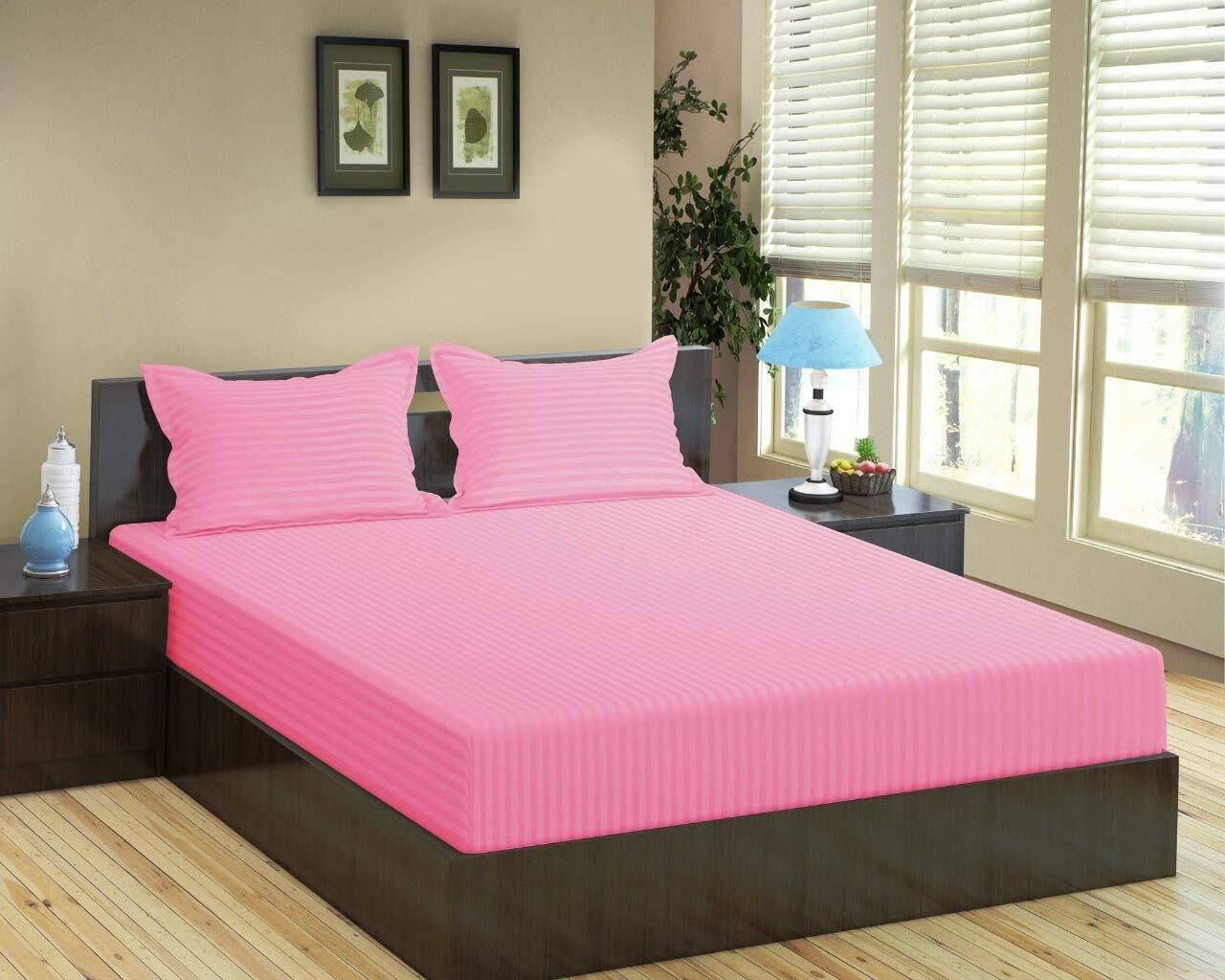 blenzza deco 210 TC Cotton Double Striped Flat Bedsheet-picture-29