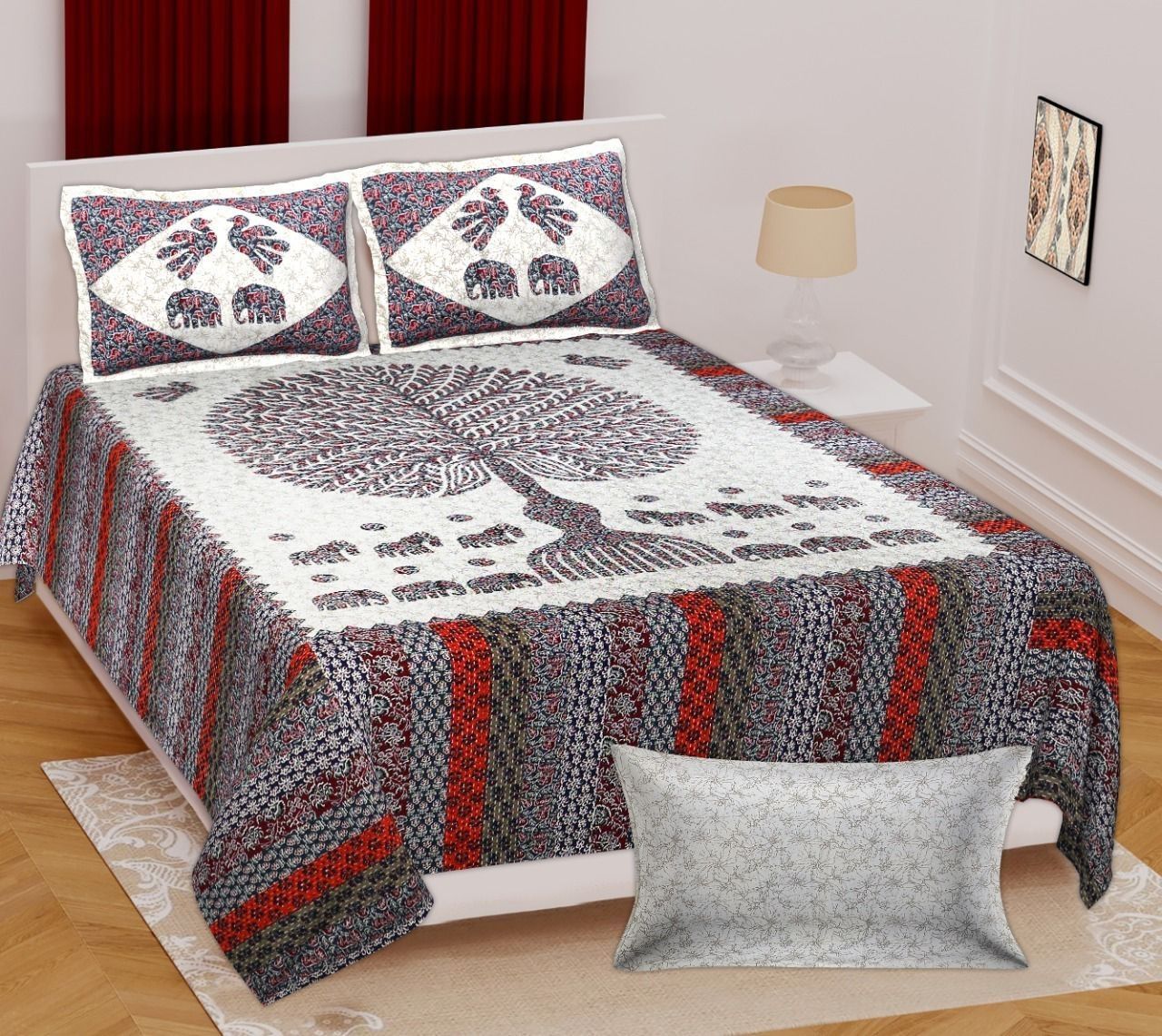Cotton Super King Flat 200 TC Solid Bedsheet-image-2