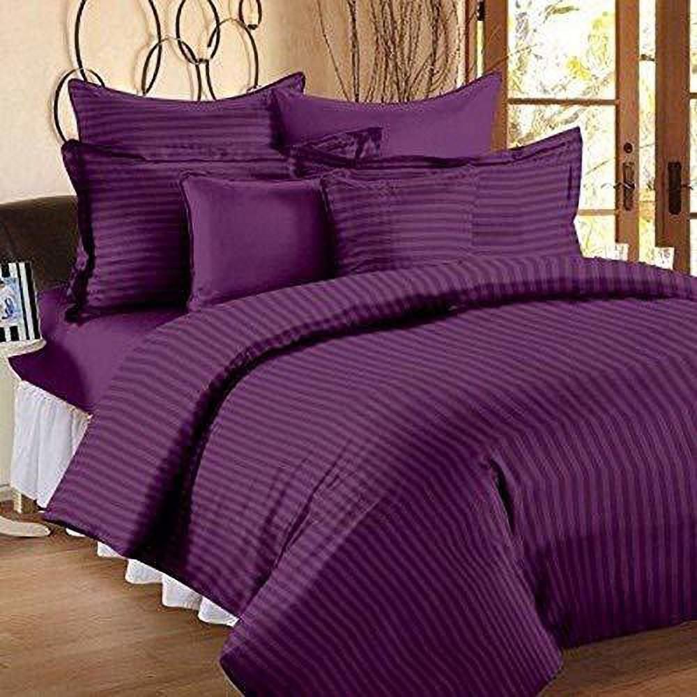 300 TC Cotton Queen Striped Flat Bedsheet
