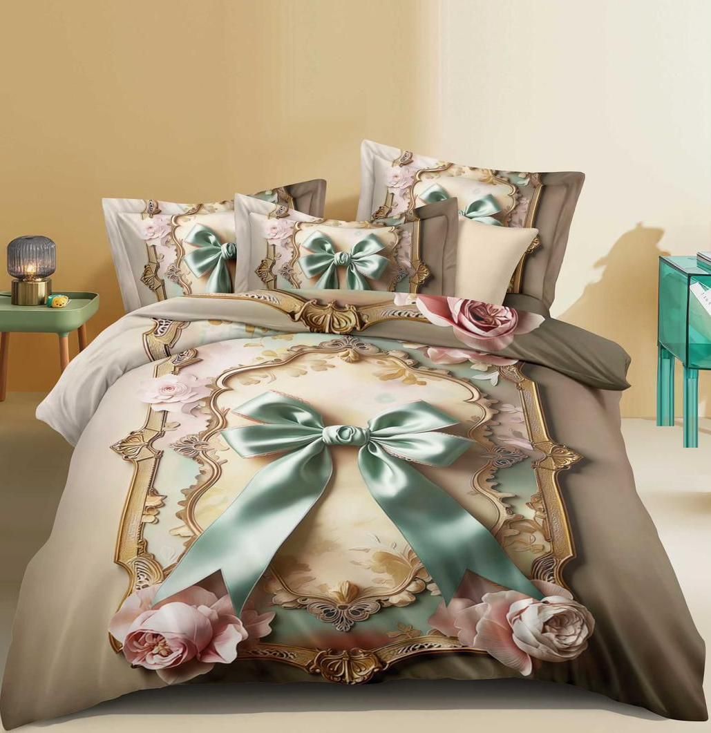 blenzza deco Cotton Blend Super King Flat 250 TC 7D Digital 1 Bedsheet with 2 Pillow Covers-picture-12